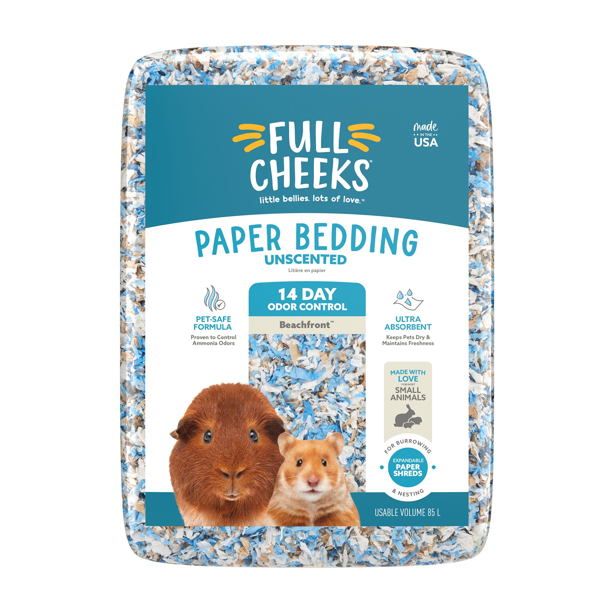 Full Cheeks Odor Control Small Pet Paper Bedding Beachfront small