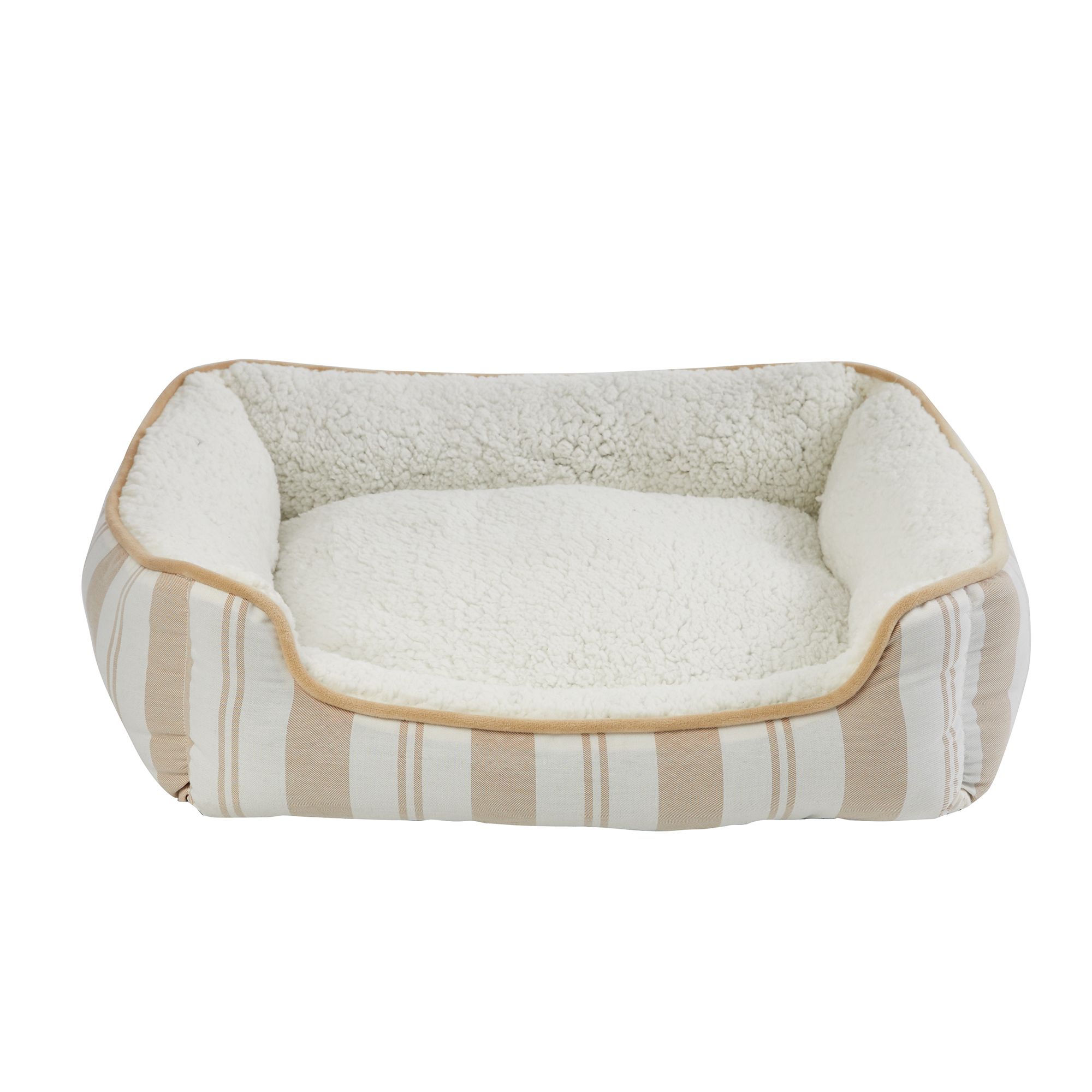 Top Paw® Tan Farm Stripe Cuddler Dog Bed dog Cuddler Beds PetSmart