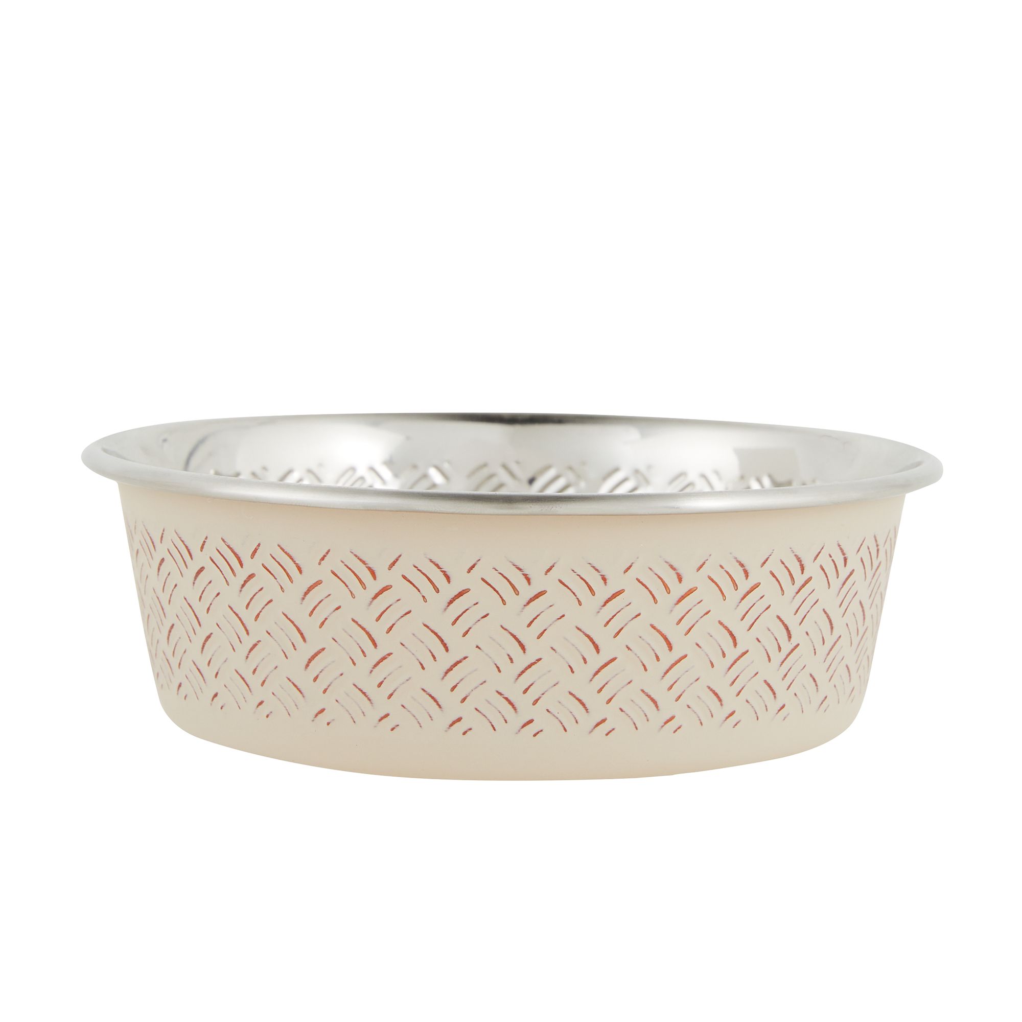 Whisker City® Embossed Cross Hatch Stainless Steel Cat Bowl cat Food