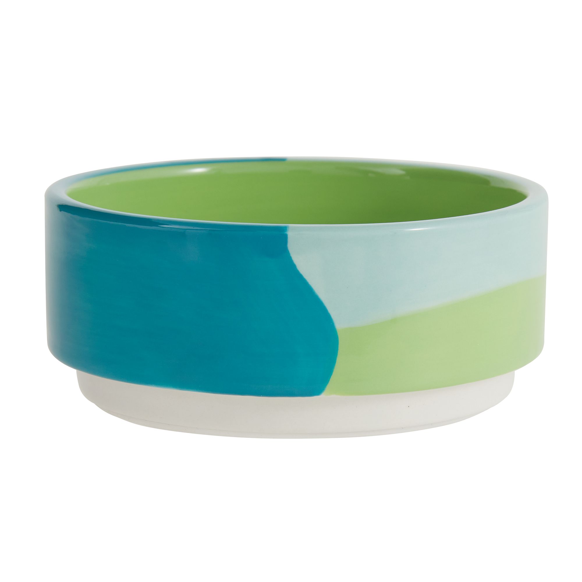 Top Paw® Blue Watercolor Ceramic Dog Bowl dog Food & Water Bowls