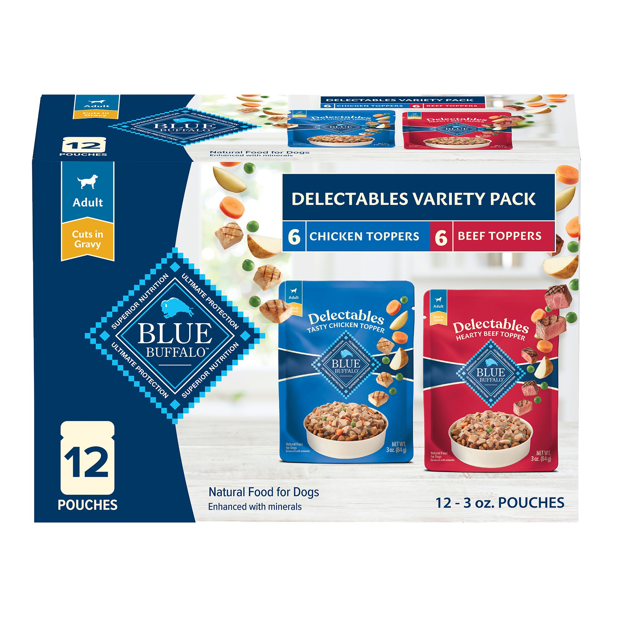 Blue Buffalo® Delectables Adult Dog Food Topper Natural, Variety Pack