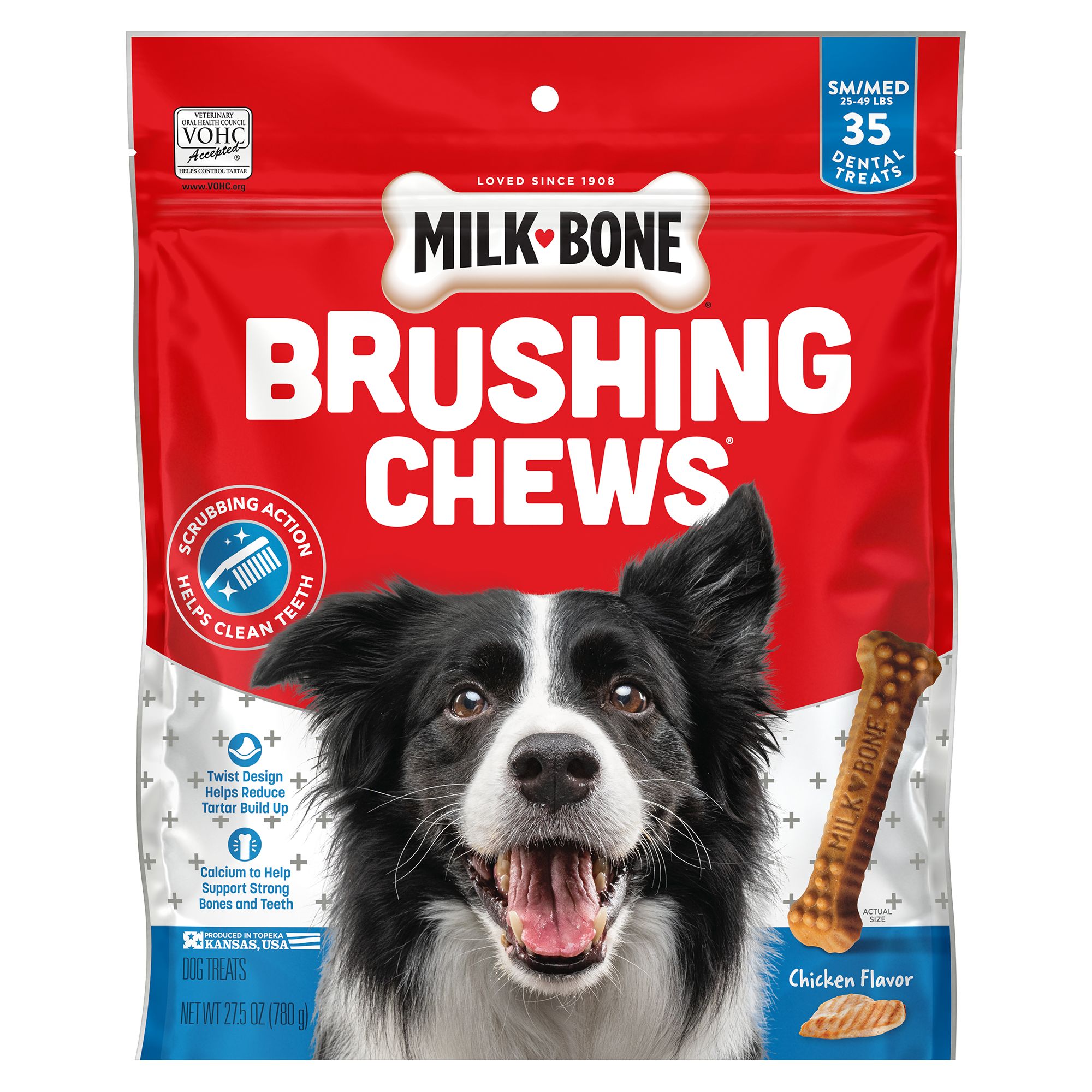 MilkBone Brushing Chews Small Medium All Life Stage Dog Treat Original dog Dental Treats