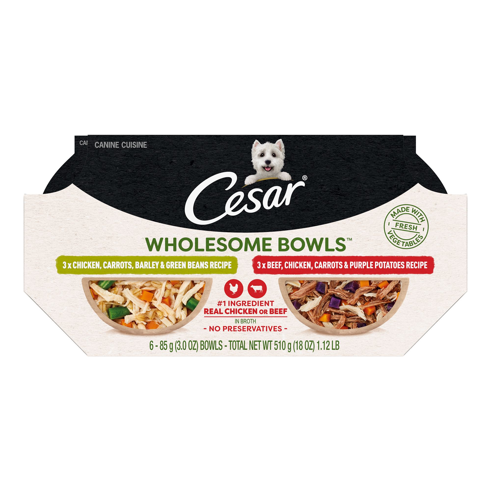 Cesar® Wholesome Bowls All Life Stage Wet Dog Food & Meal Topper 6