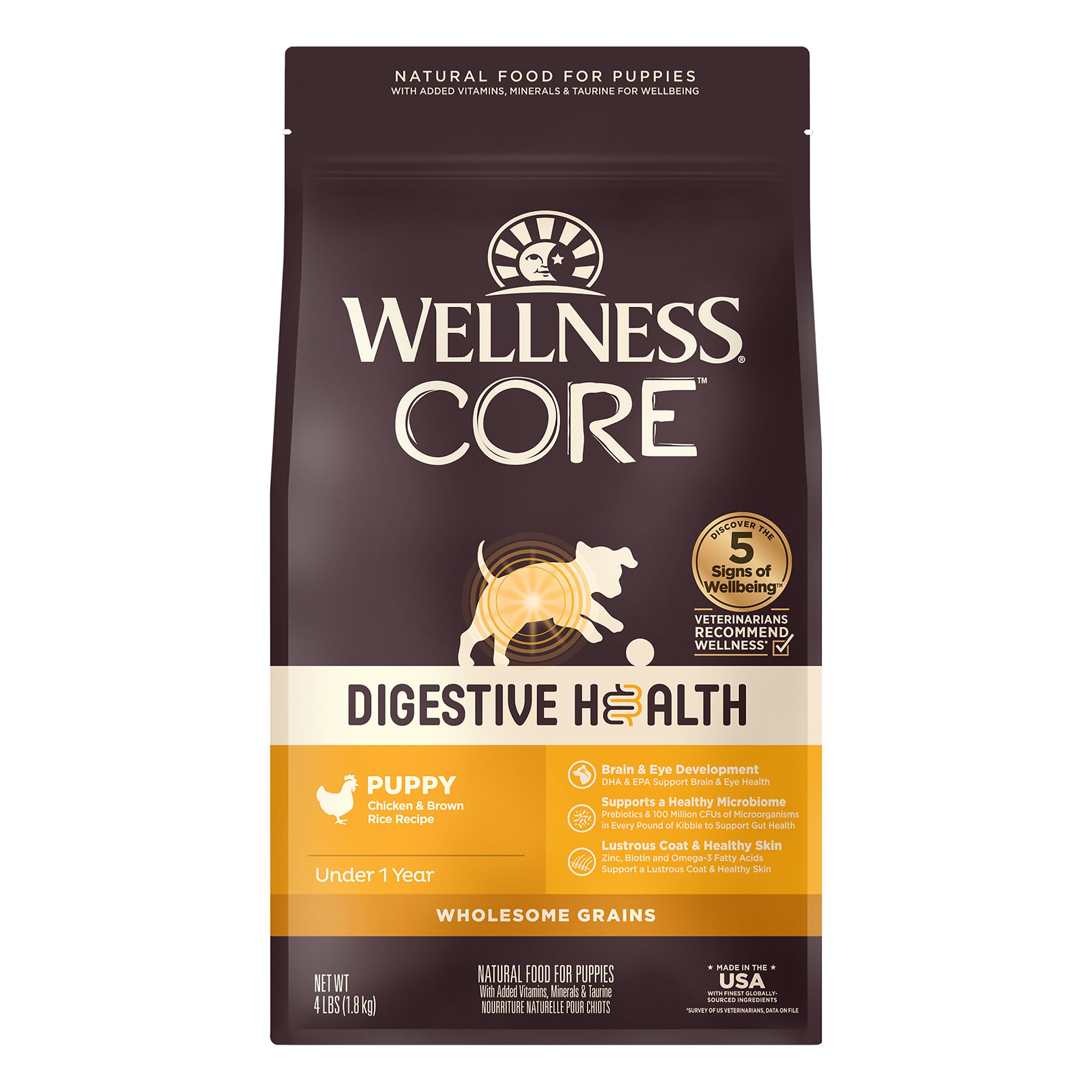 Wellness Core Digestive Health Puppy Dry Dog Food Chicken & Brown