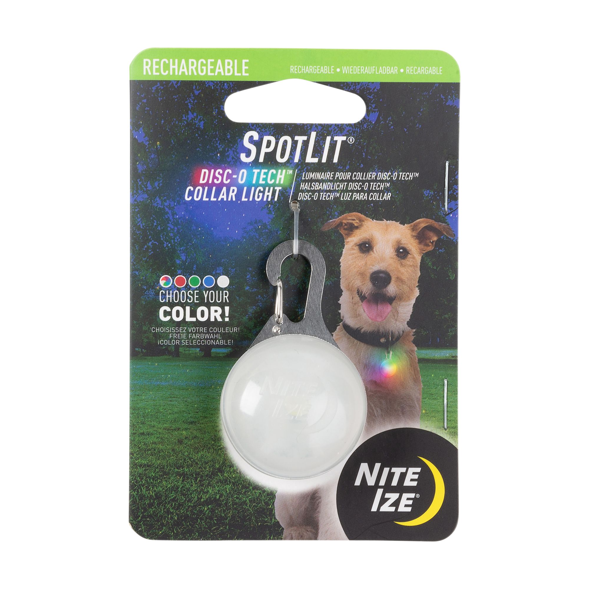Nite Ize® Spotlit® Rechargeable Collar Light with DiscO Tech™