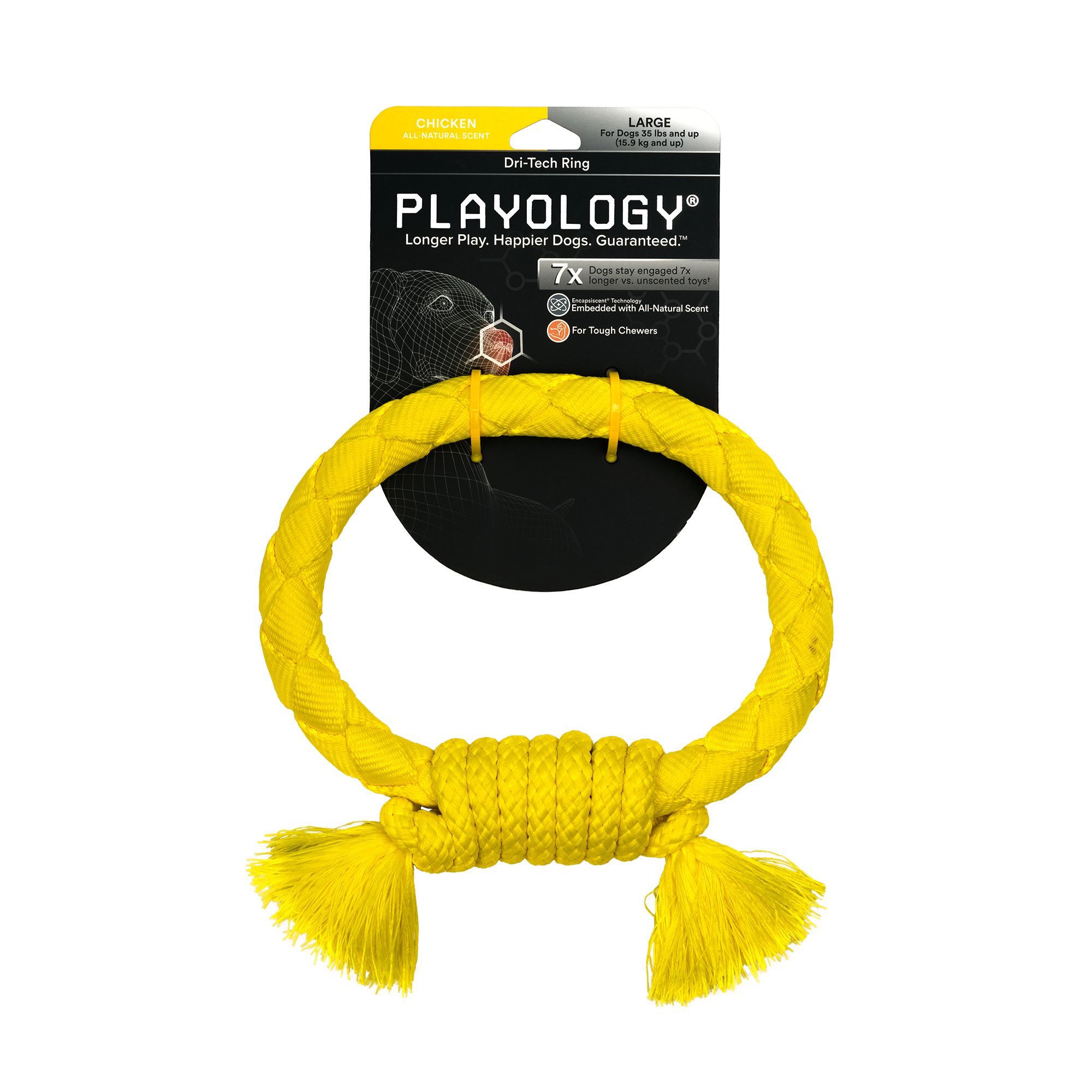 Playology® DriTech Ring Scented Dog Toy Chicken dog Rope & Tug