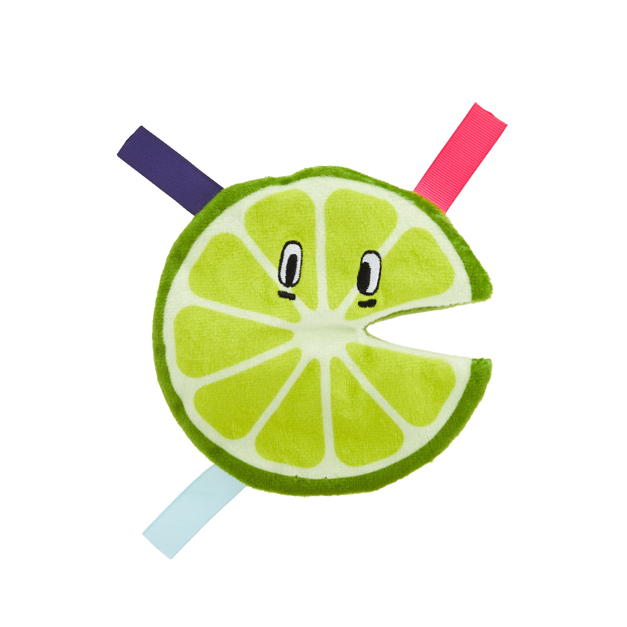 Top Paw® Lime Flattie Dog Toy Crinkle, Squeaker dog Plush Toys