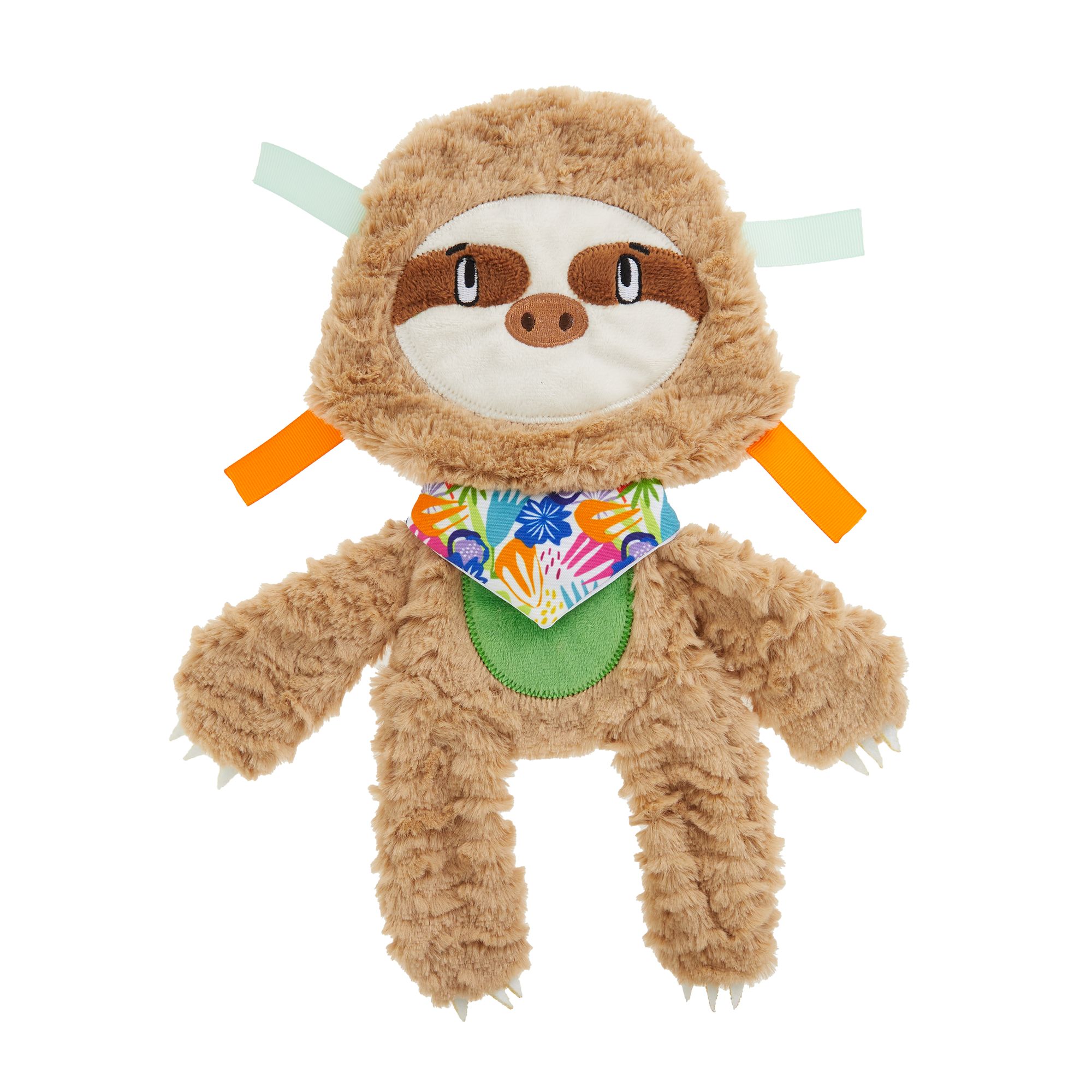 Top Paw® Sloth Flattie Dog Toy Crinkle, Squeaker dog Plush Toys