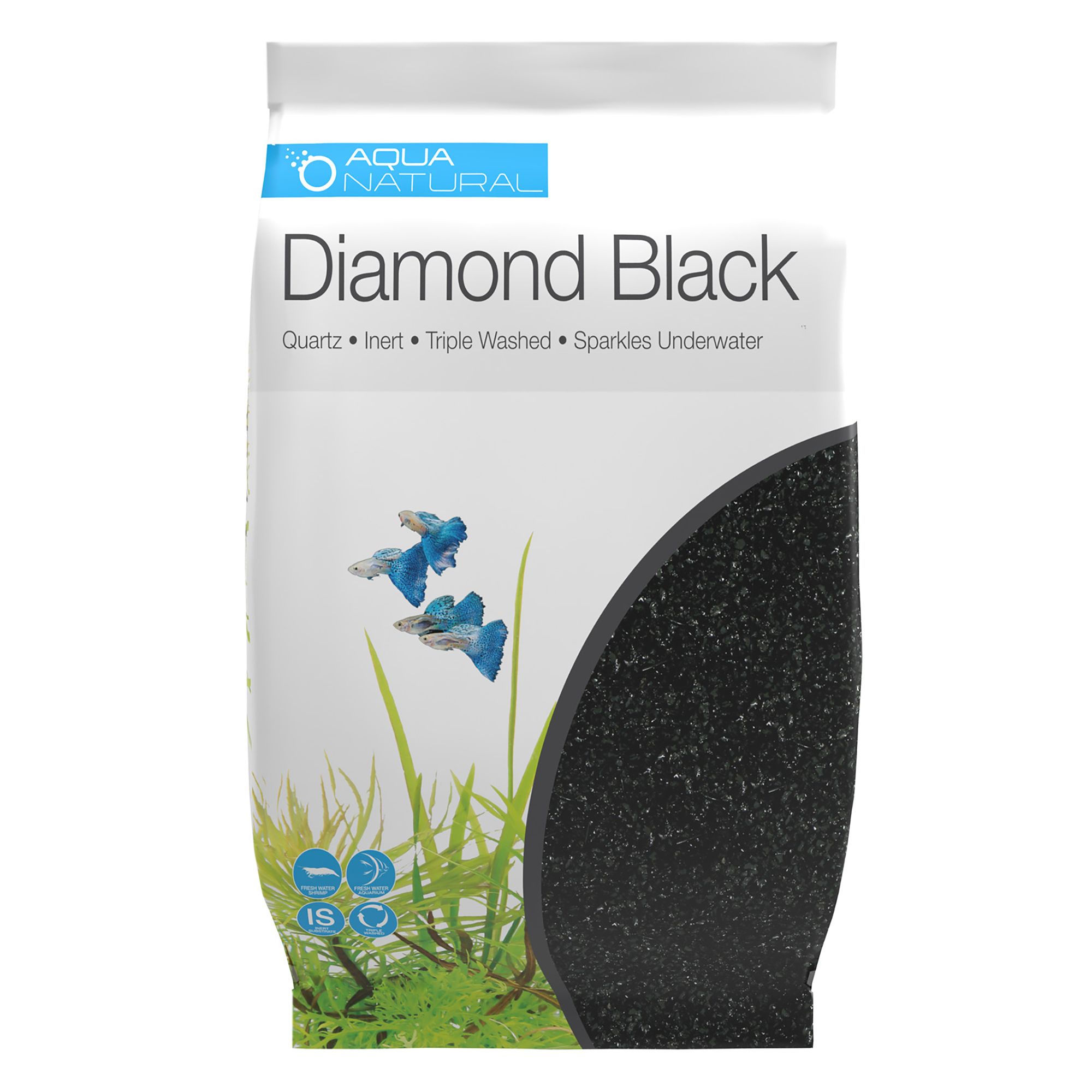 Aqua Natural Quartz Aquarium Gravel Black