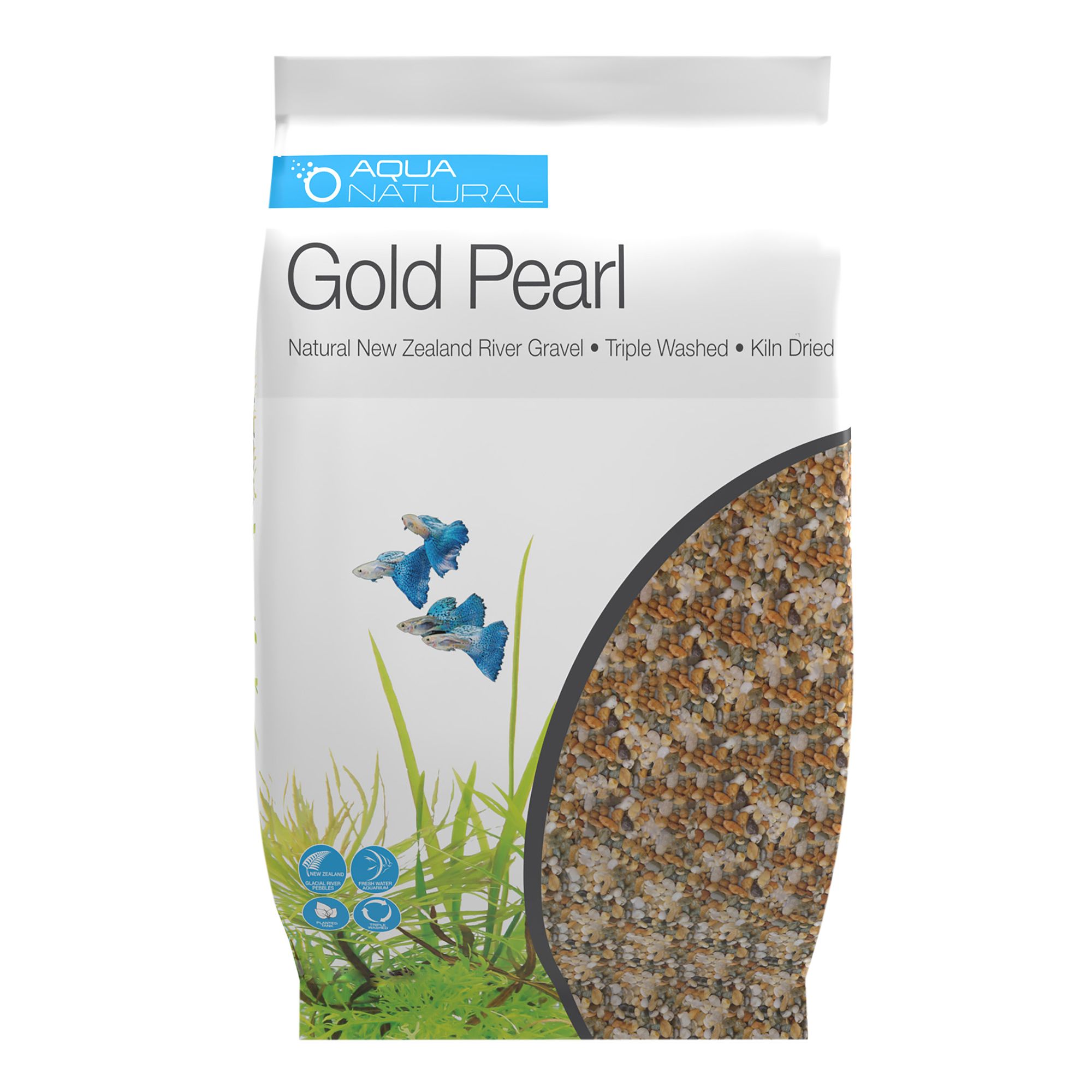 Aqua Natural Aquarium Gravel Gold Pearl