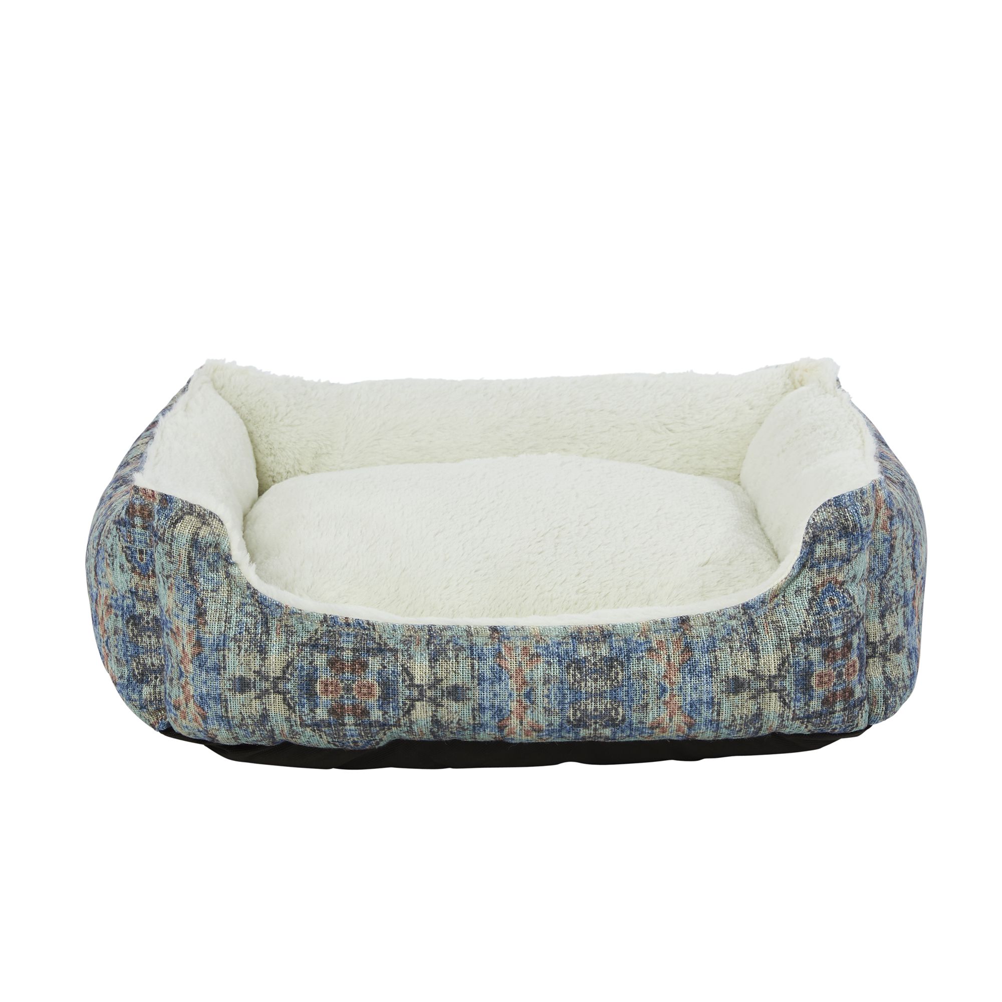 Top Paw® Blue MultiRug Print Cuddler Dog Bed dog Cuddler Beds PetSmart