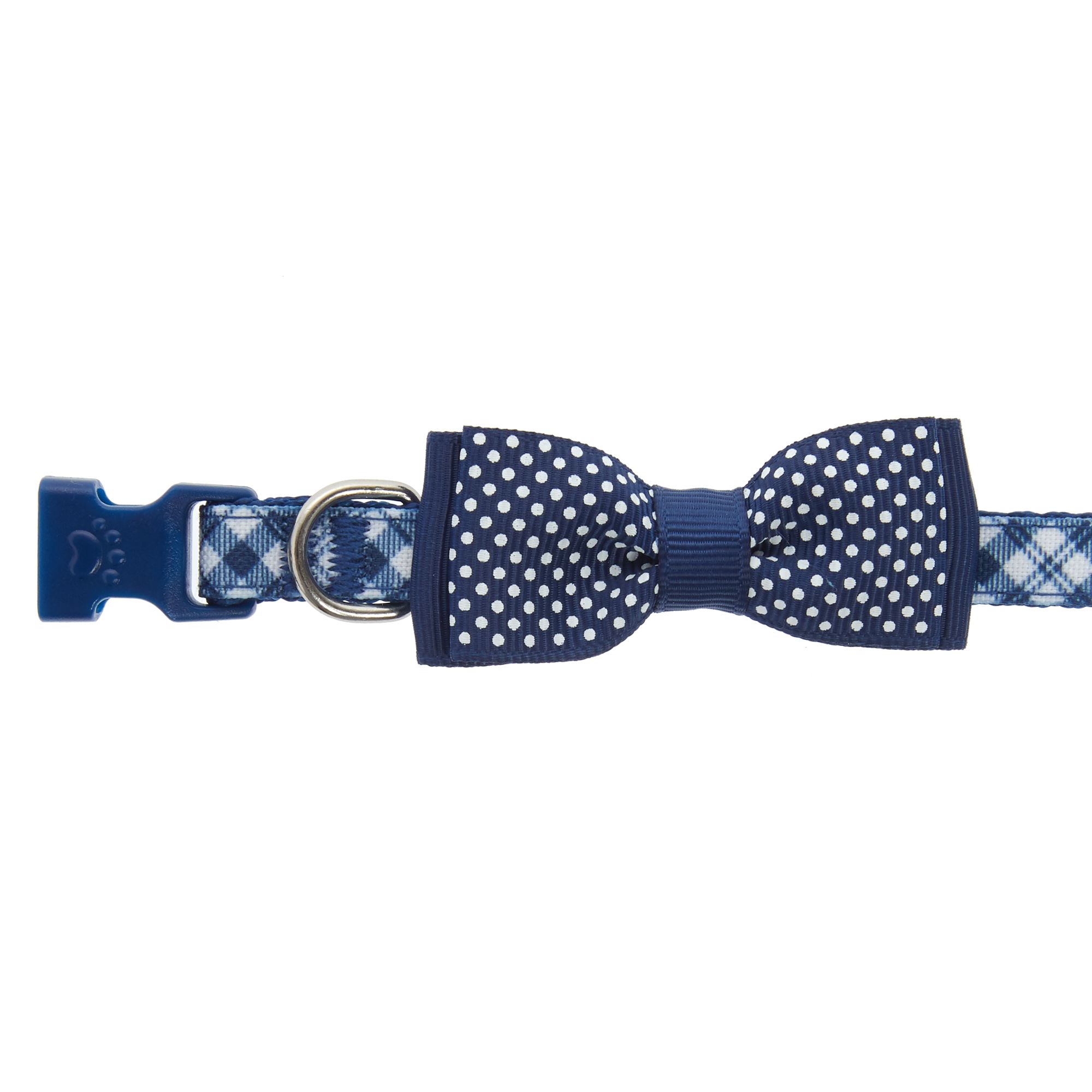 Top Paw® Blue Plaid with Bow Tie Adjustable Dog Collar dog Collars