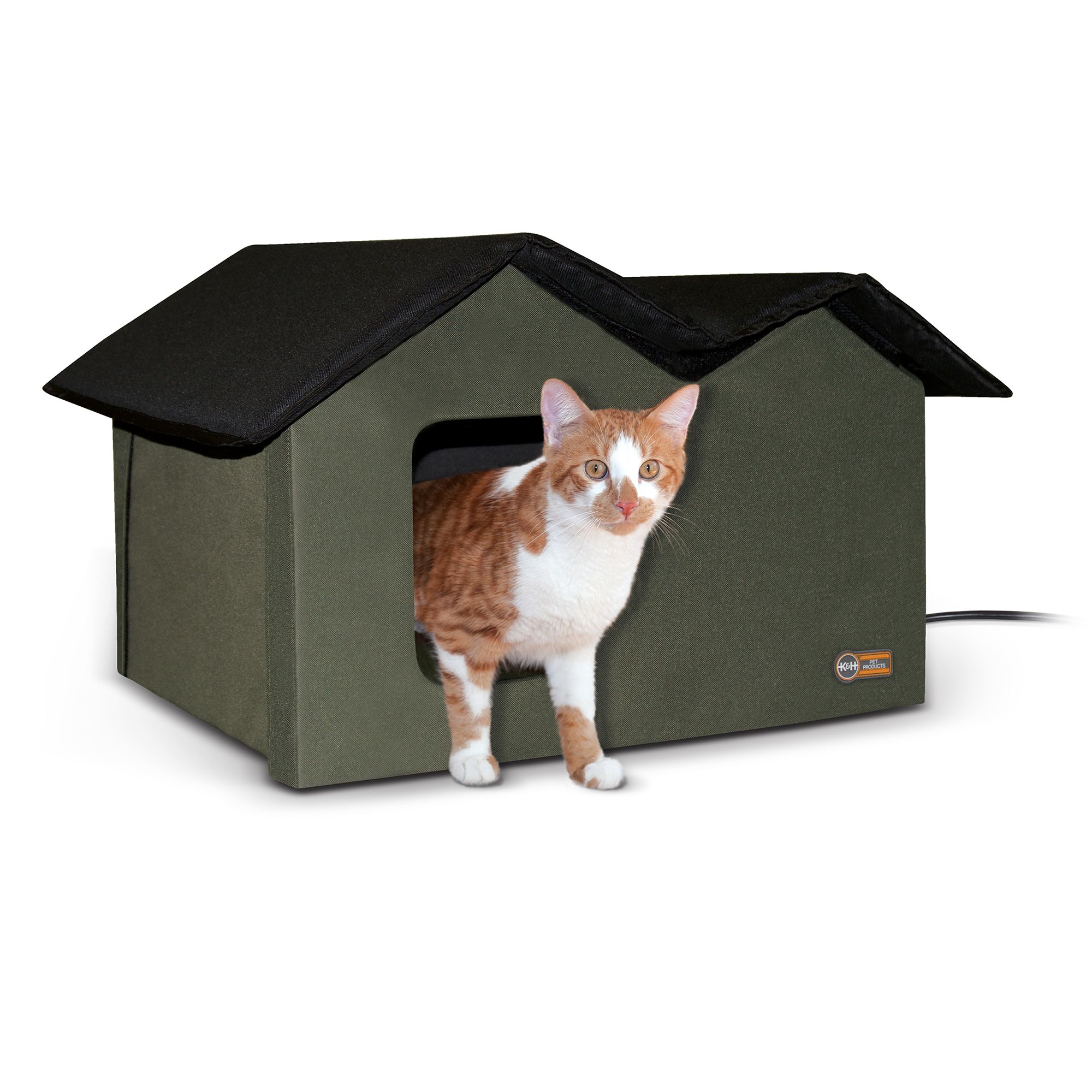 K&H Pet Products Outdoor Heated ExtraWide Kitty House cat Heated