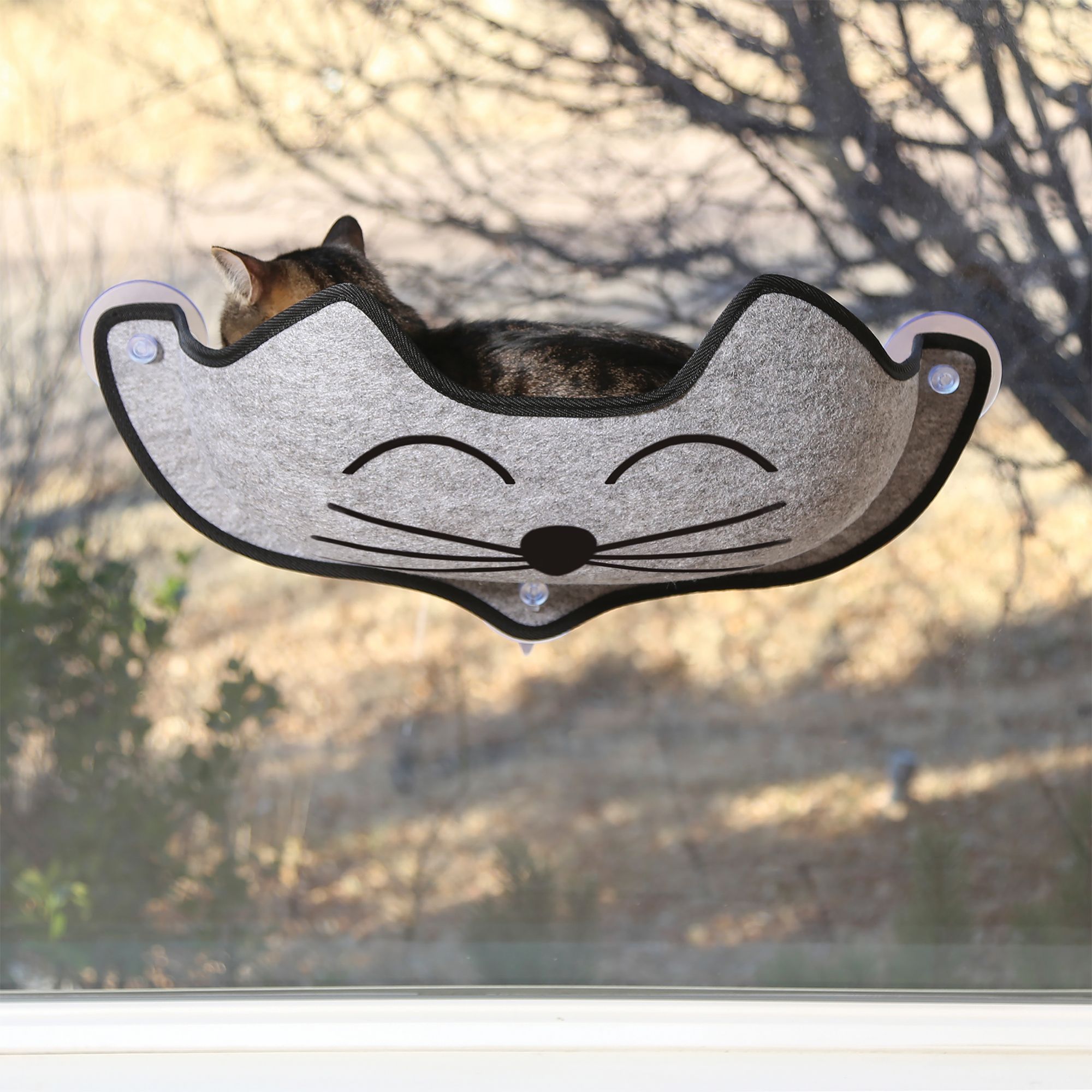 K&H Pet Products EZ Mount Window Sill with Kity Face Cat Bed cat