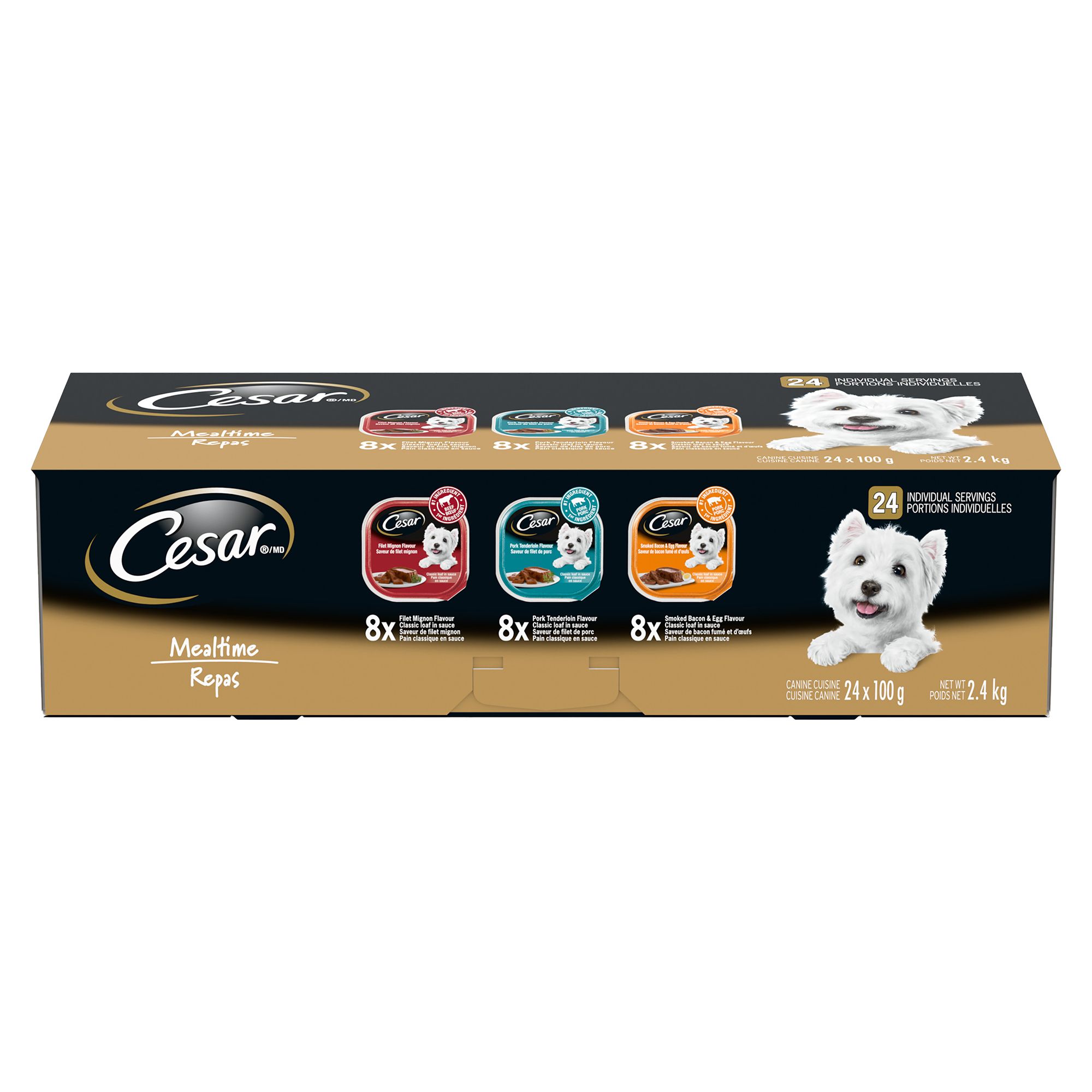 Cesar Wet Dog Food Classic Loaf in Sauce Mealtime Variety Pack dog
