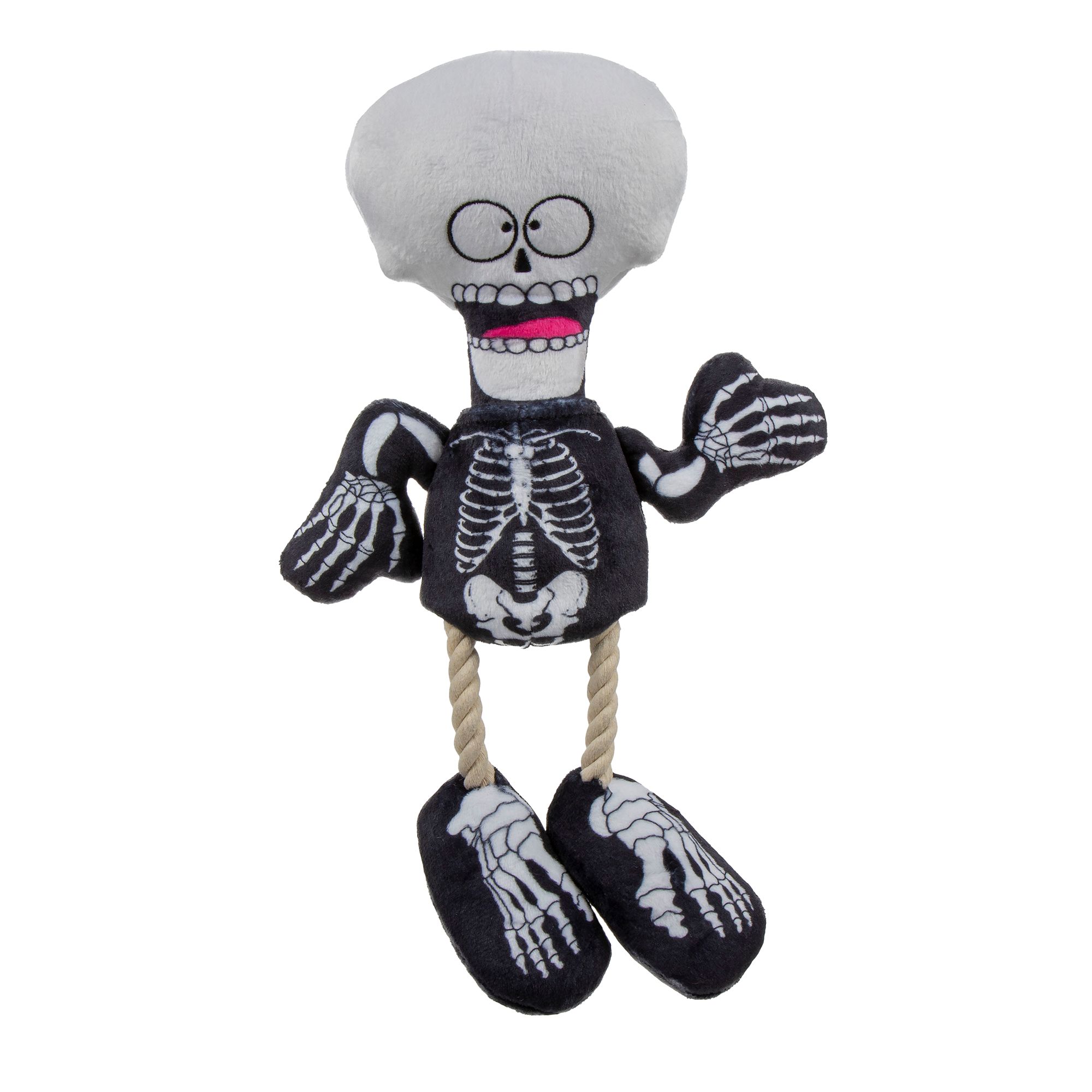 goDog® MultiTug Halloween Skelton Durable Plush Rope Interactive Tug Dog Toy dog Plush Toys