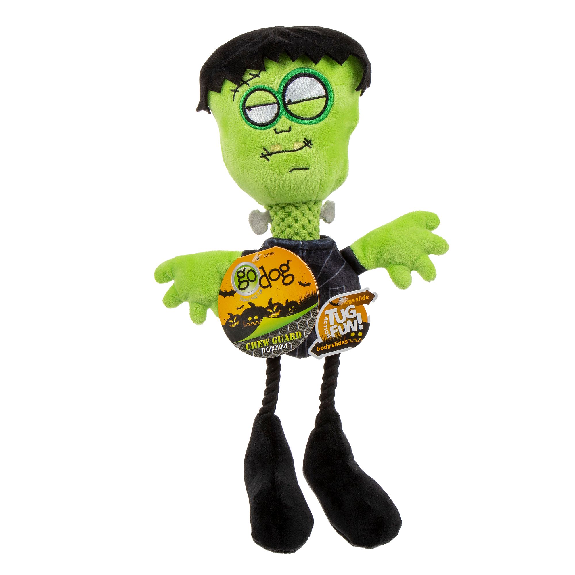 goDog® MultiTug Halloween Frankenstein Durable Plush Rope Interactive
