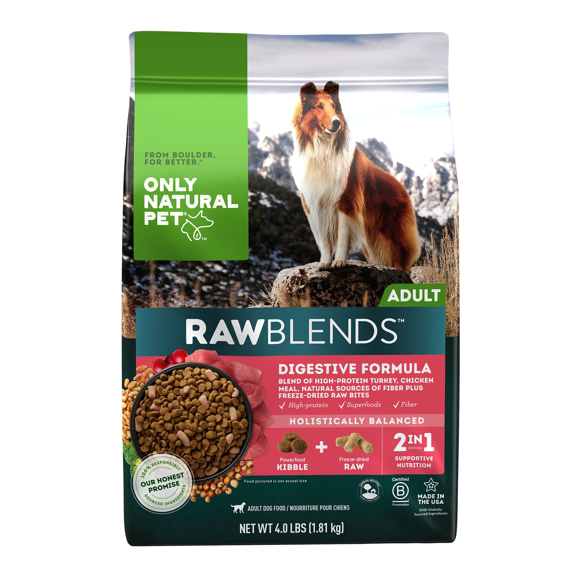 Only Natural Pet® RawBlends Digestion Adult Dry Dog Food HighProtein