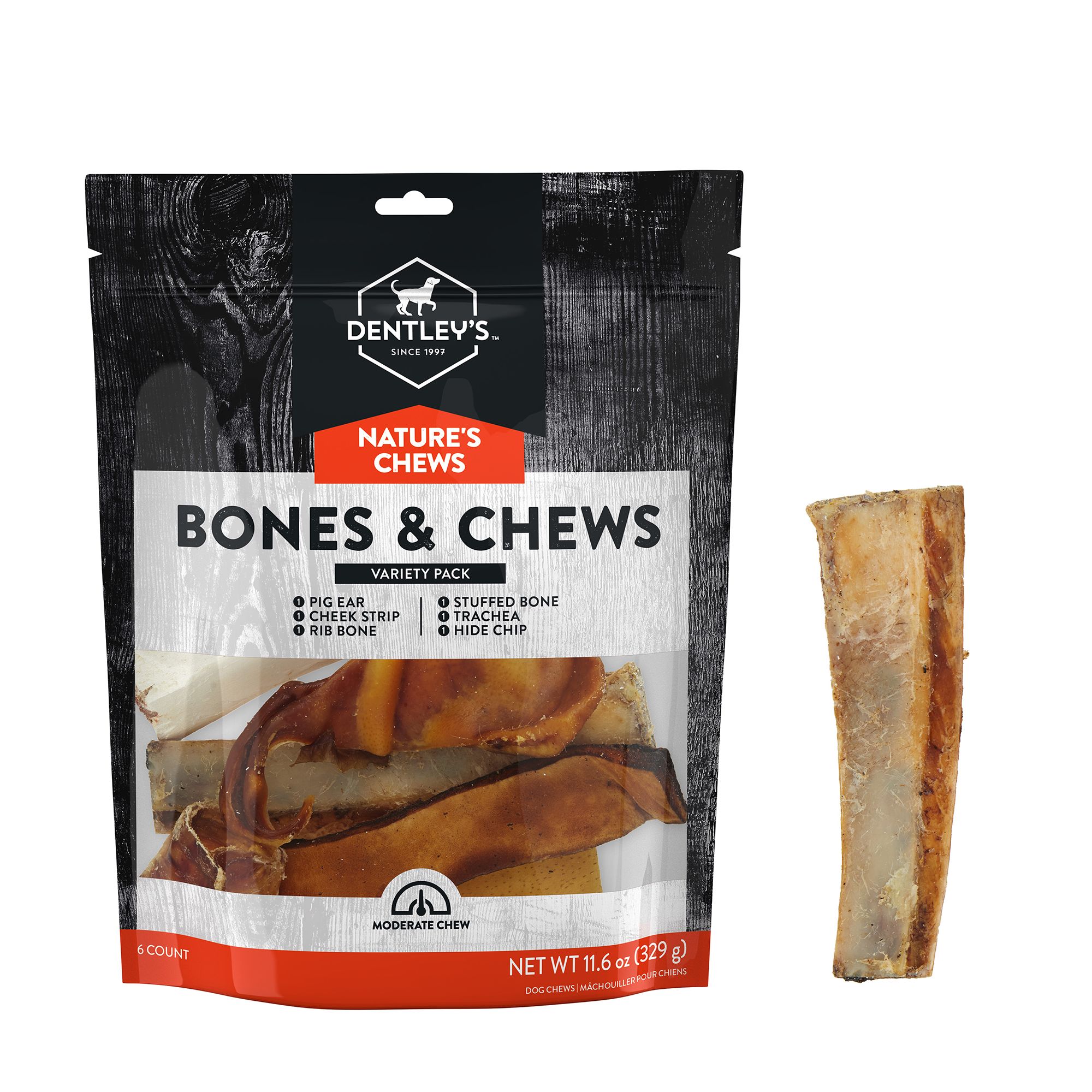 Dentley's Nature's Chews Mega Mix Dog Chews dog Bones, Bully Sticks