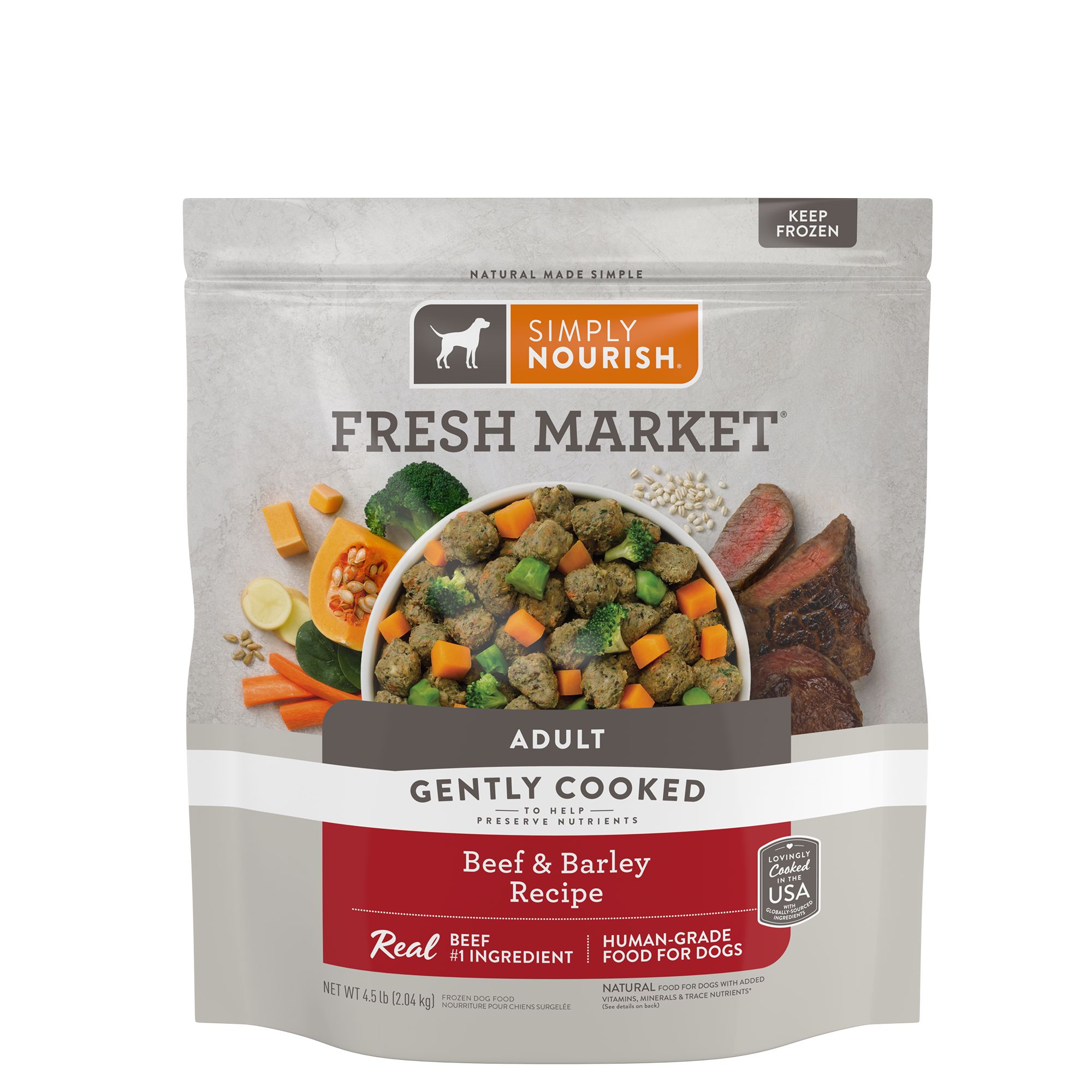 Simply Nourish® Fresh Market Adult Frozen Dog Food Beef & Barley