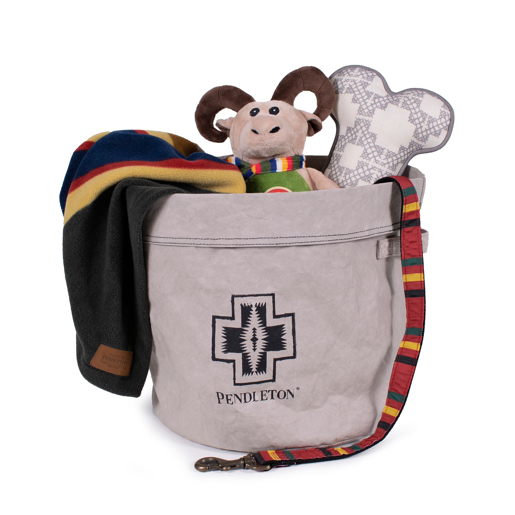 Pendleton Grey Washable Toy Bucket dog Toy Storage PetSmart