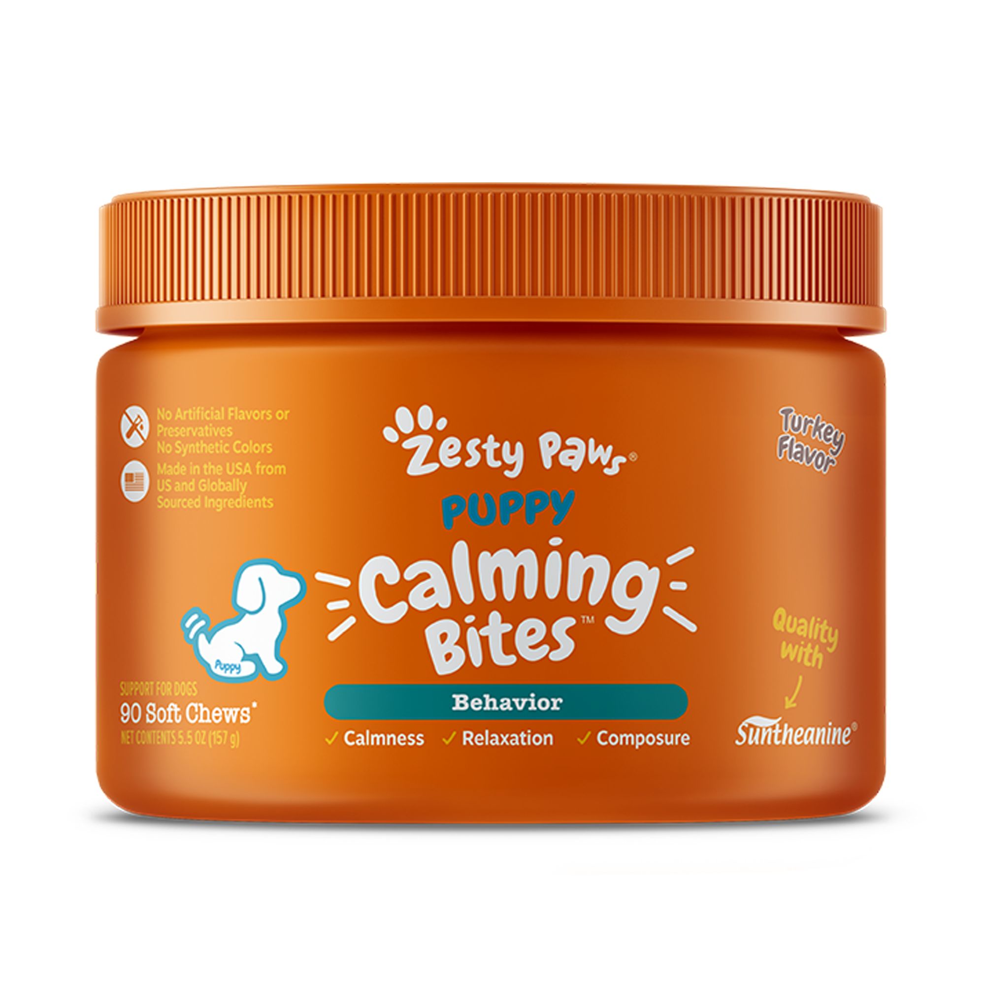 Zesty Paws Calming Bites for Puppy Turkey Flavor 90 Ct