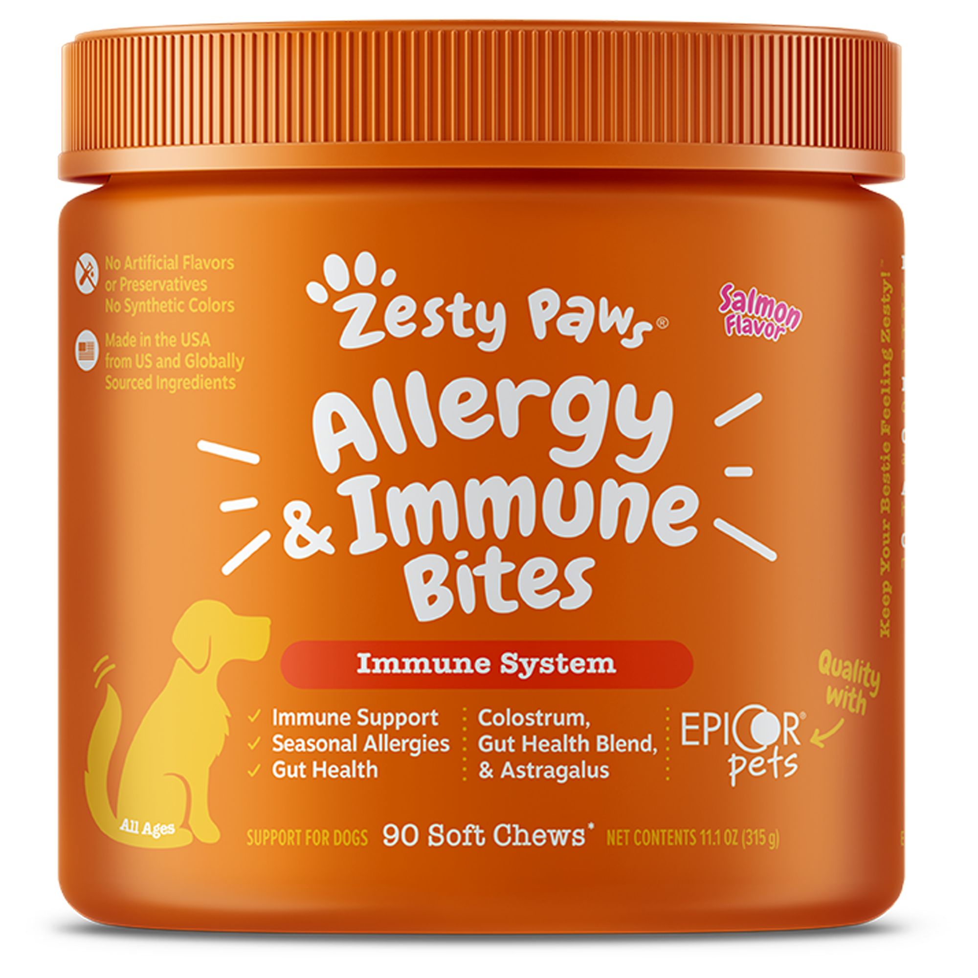 Zesty Paws Allergy & Immune Bites for Dogs 90 Ct dog Immune System