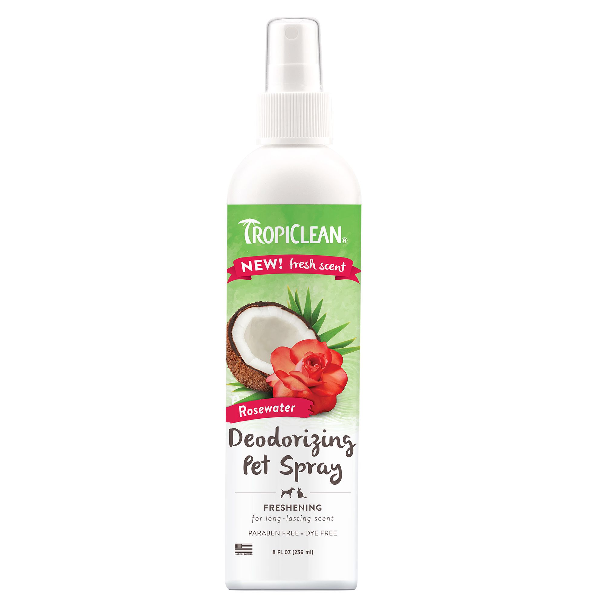 TropiClean® Rosewater Deodorizing Spray dog Wipes & Deodorizers