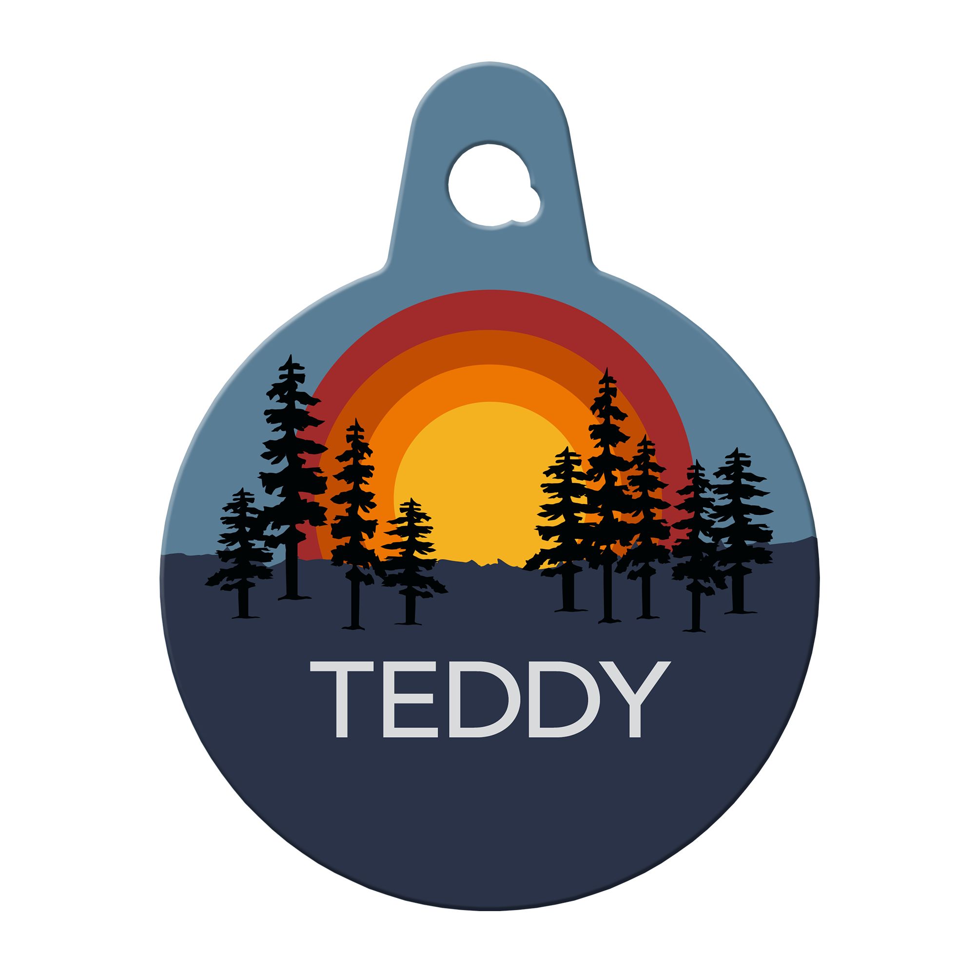 TagWorks® Outdoor Trees Large Circle Personalized Pet ID Tag dog ID