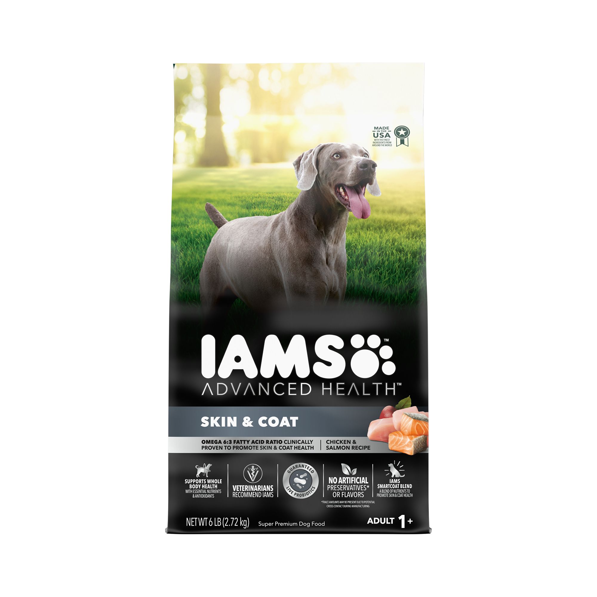 IAMS Advanced Health Adult Dry Dog Food Skin & Coat, Chicken & Salmon