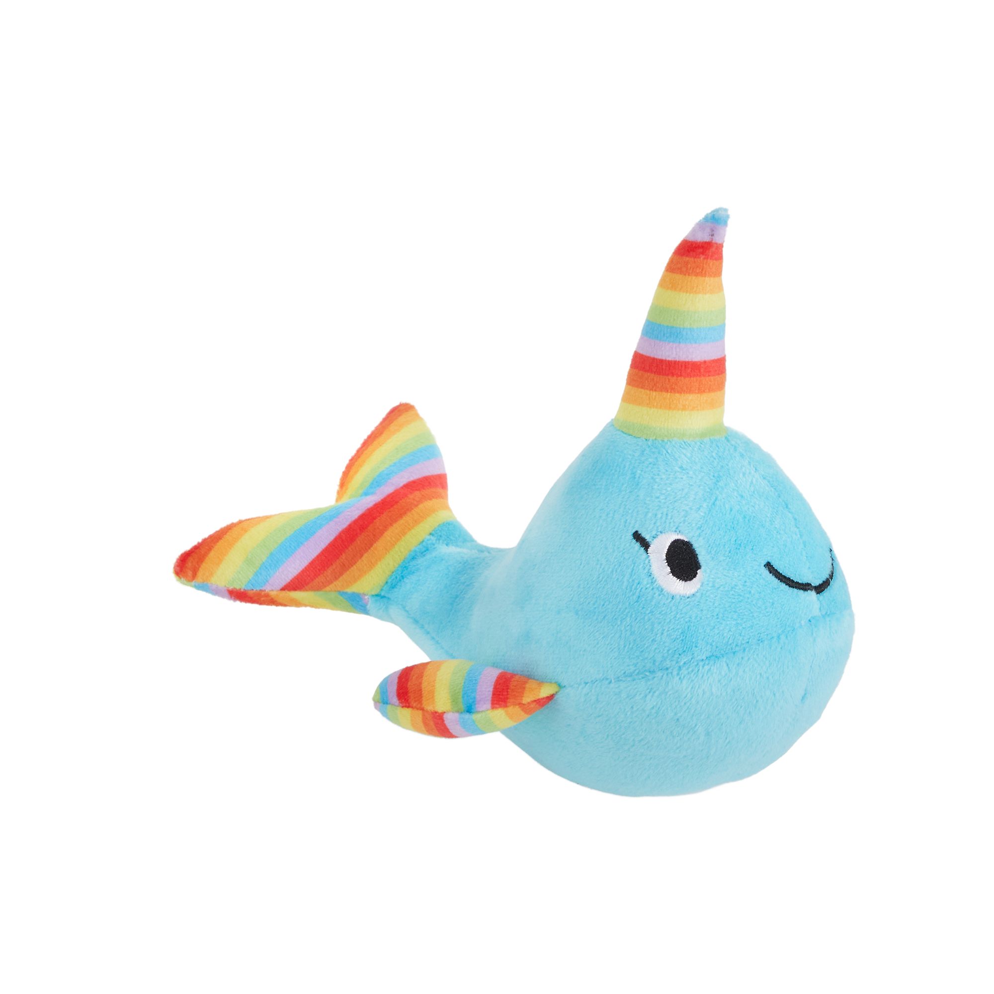 You Are Loved® Pride Rainbow Narwhal Dog Toy Plush, Squeaker dog