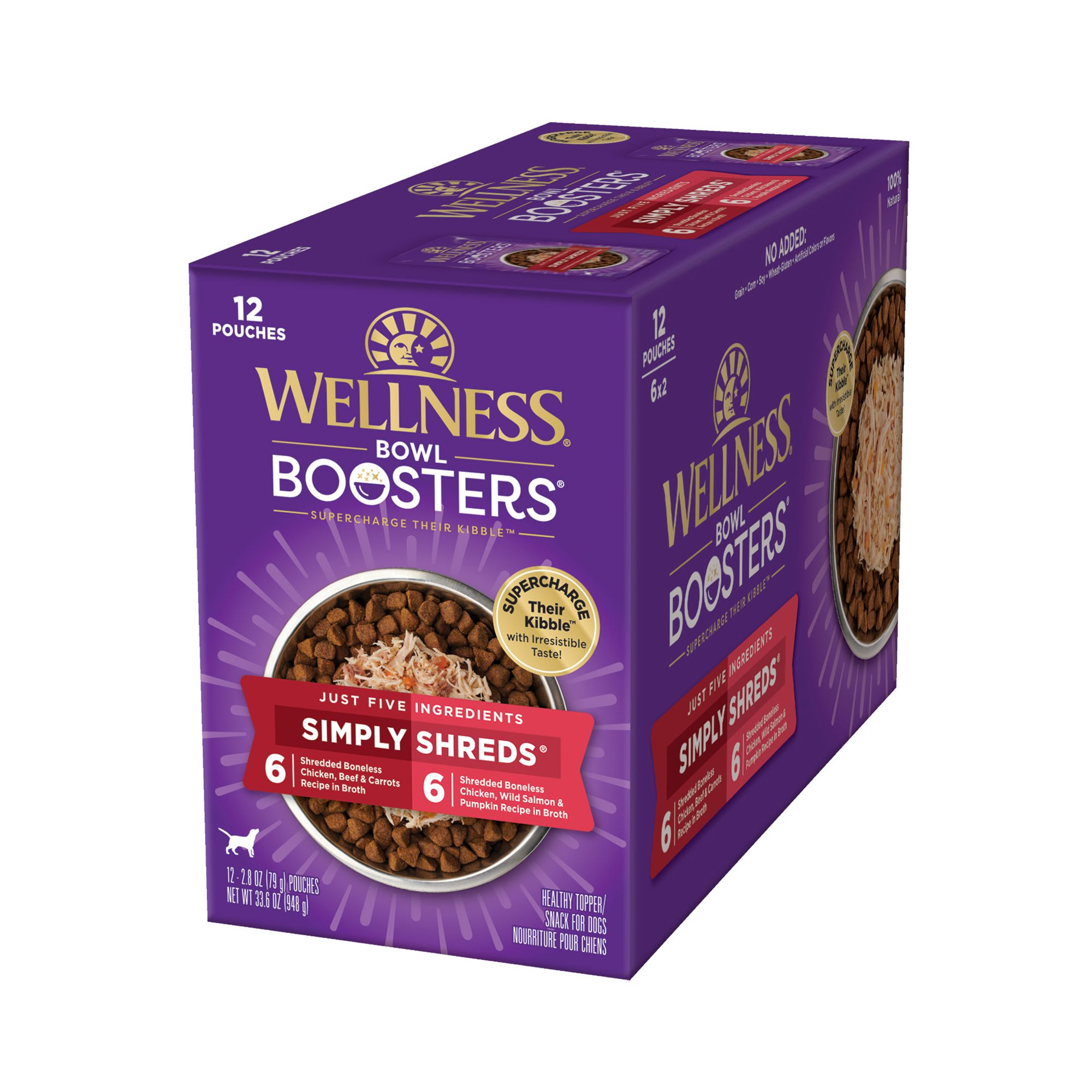 Wellness Bowl Boosters Simply Shreds Wet Adult Dog Food Toppers 2.8