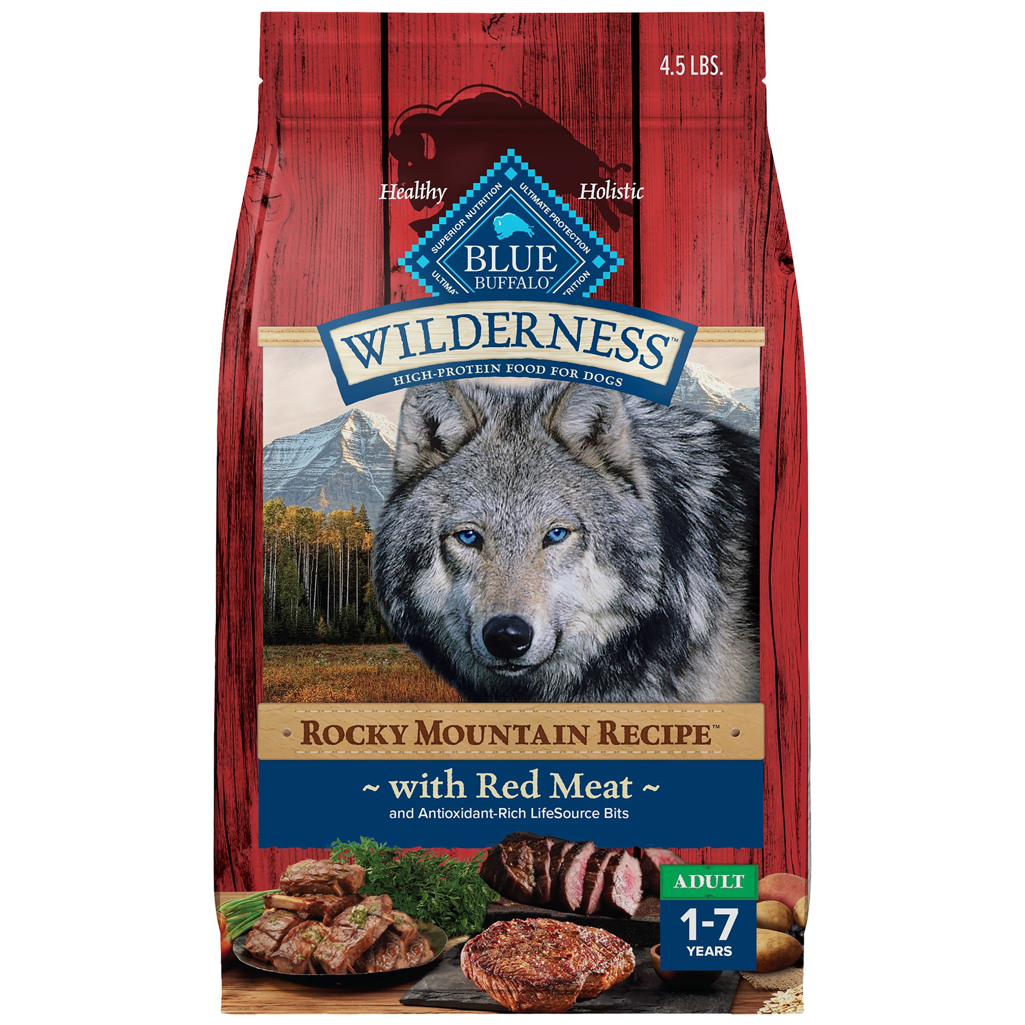 Blue Wilderness Adult Dry Dog Food HighProtein, Natural, Red Meat