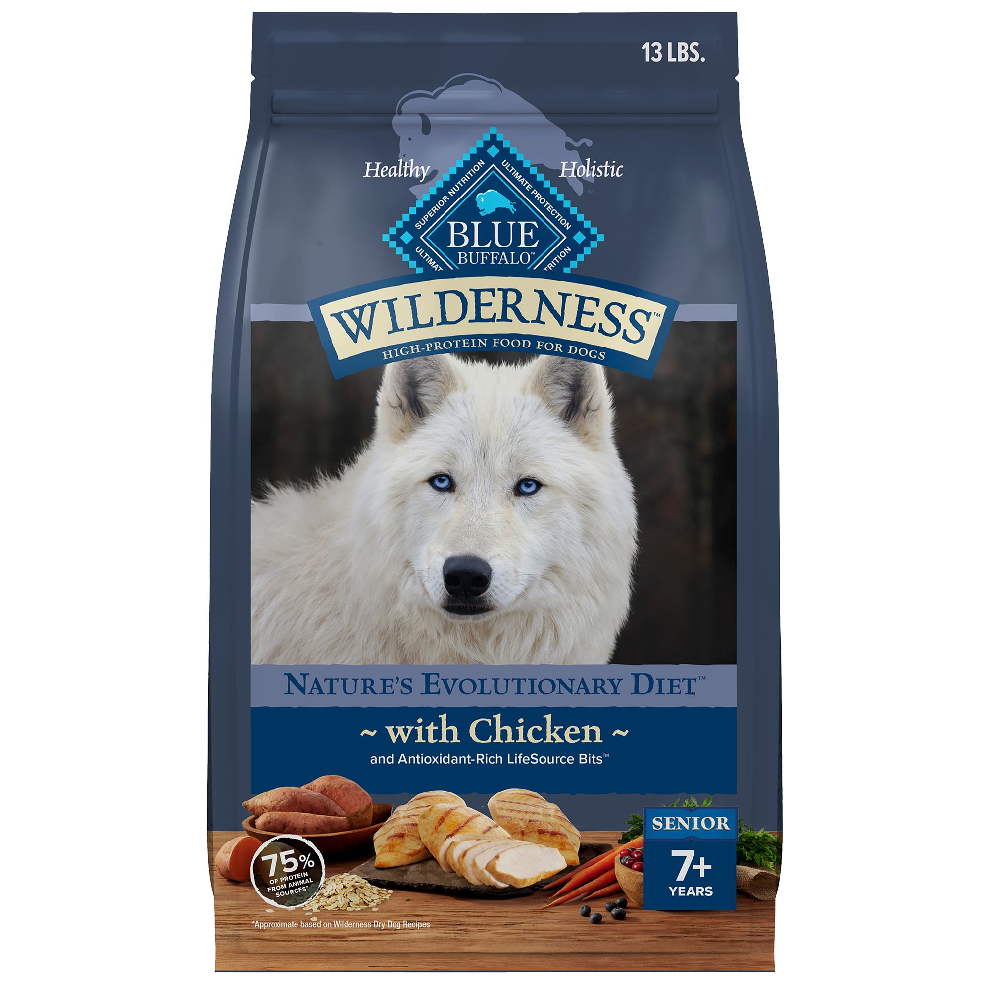 Blue Wilderness Senior Dry Dog Food Wholesome Grains, HighProtein