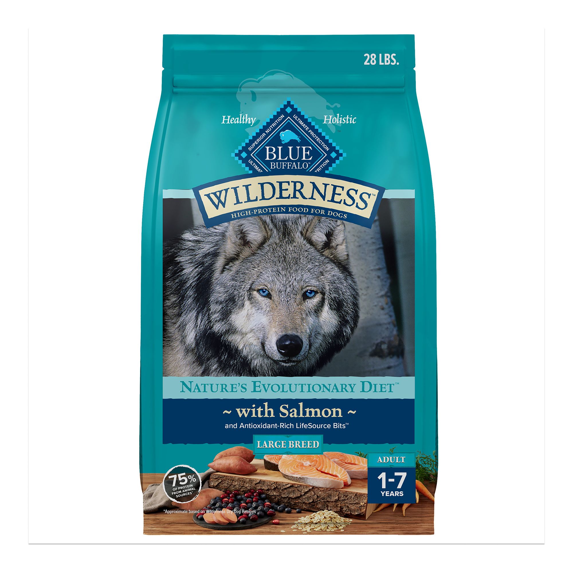 Blue Wilderness Large Breed Adult Dry Dog Food HighProtein, Natural