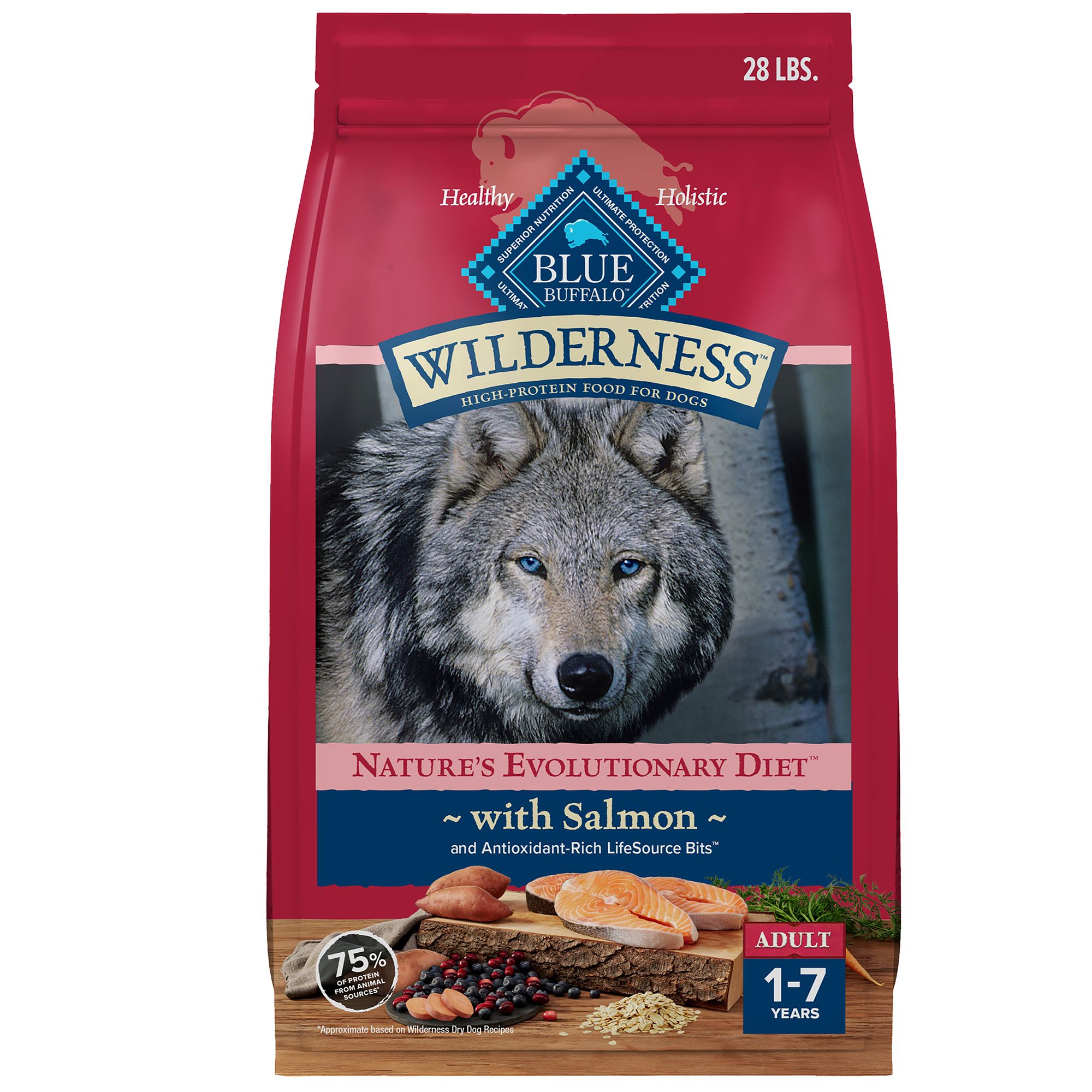 Blue Wilderness Adult Dry Dog Food Wholesome Grains, HighProtein