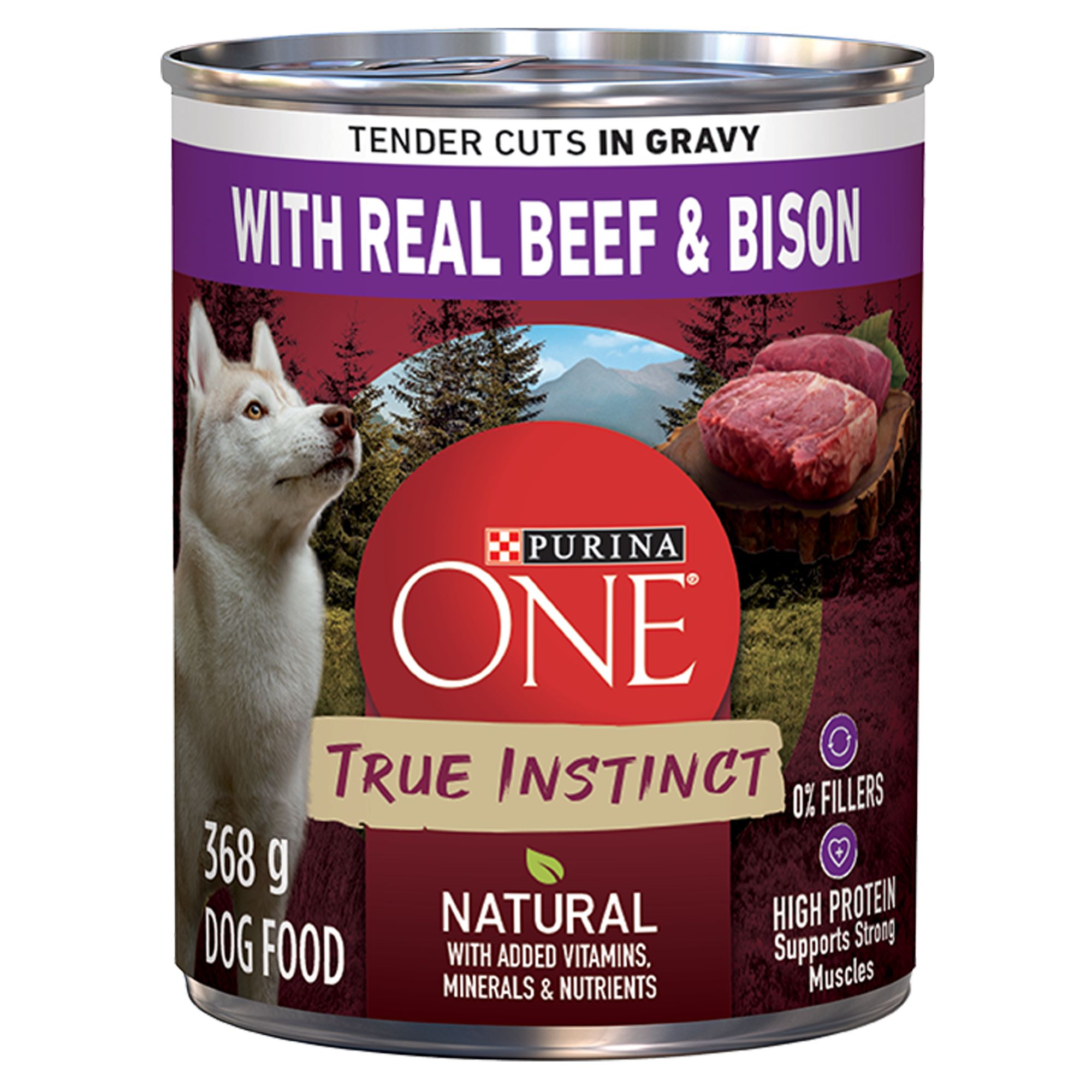 Purina ONE True Instinct Adult Wet Dog Food Real Beef & Bison dog