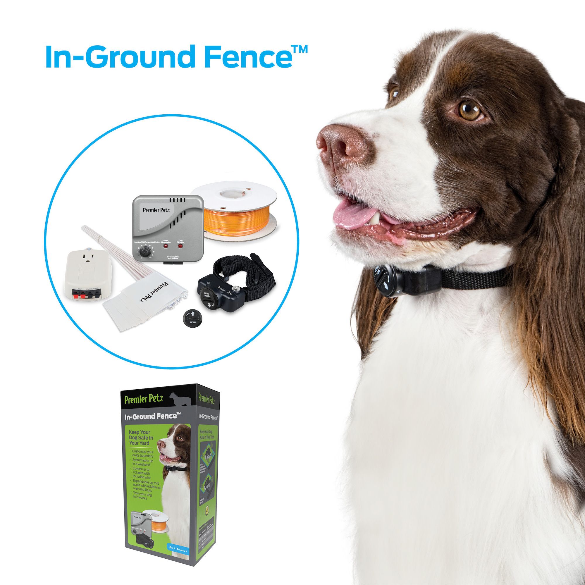 Premier Pet InGround Fence System for Dogs Up to 5 Acres Includes