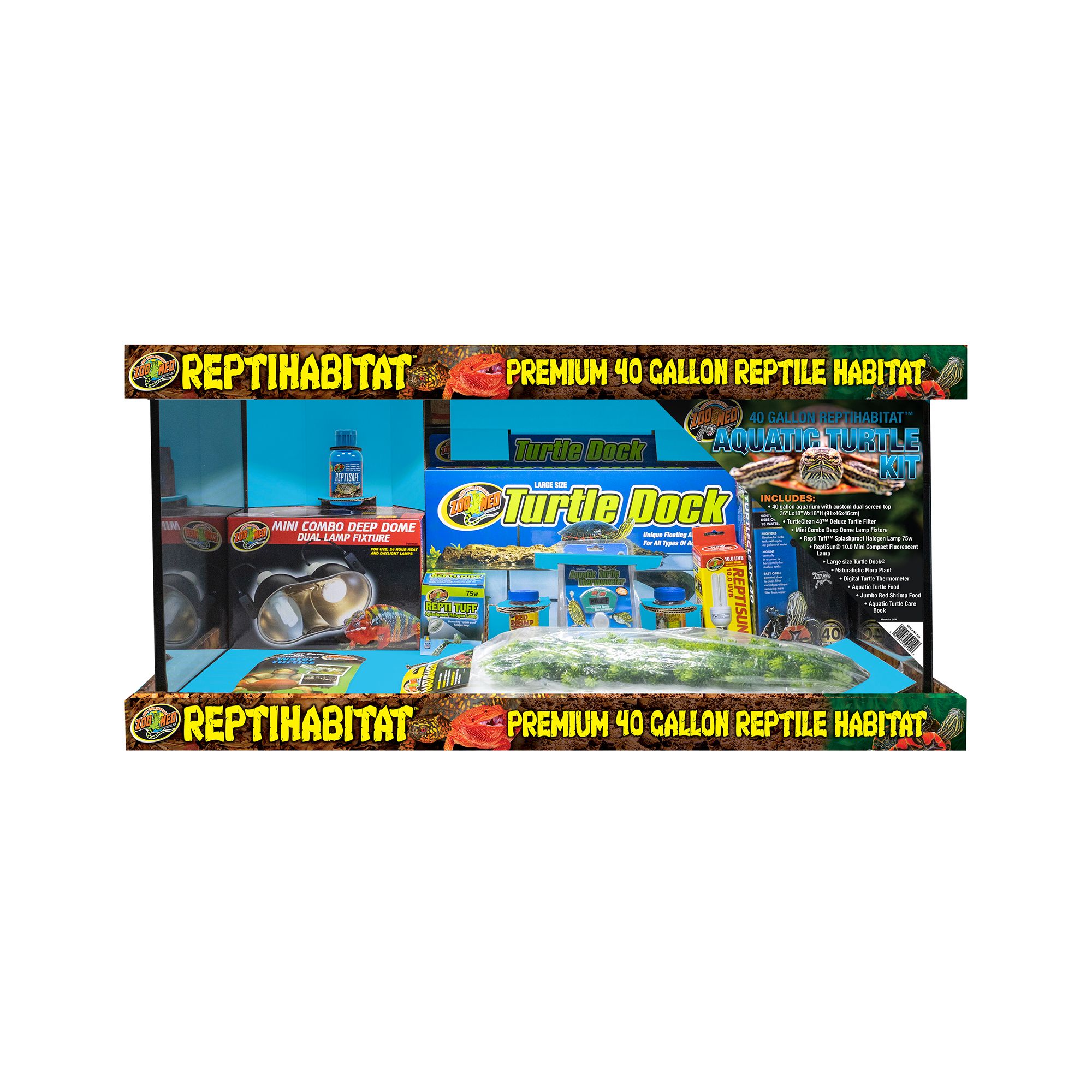 Zoo Med Aquatic Turtle Aquarium Kit 40 Gallon reptile Save on
