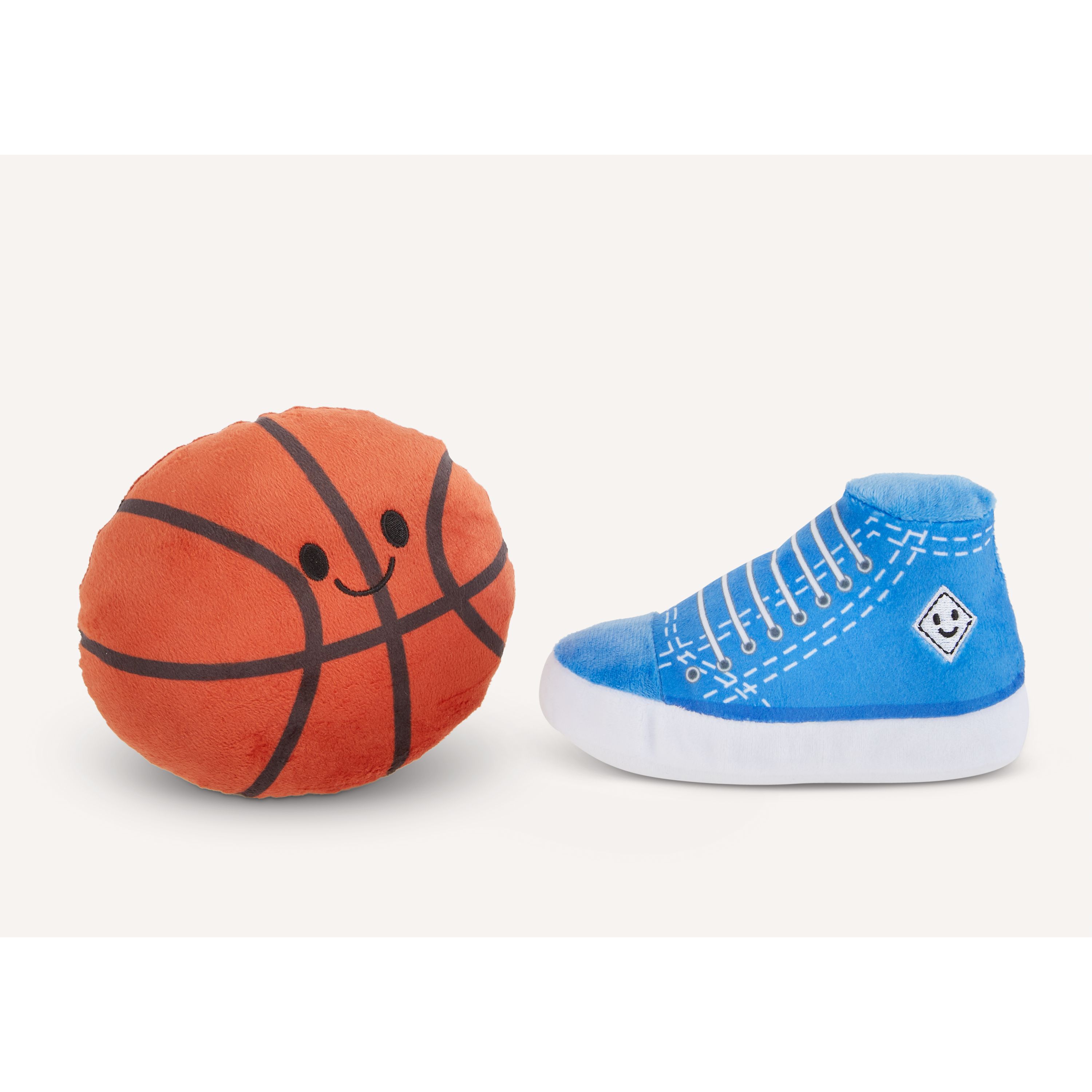 Joyhound BackToSchool Plush Basketball & Shoe Dog Toy 2 Pack dog