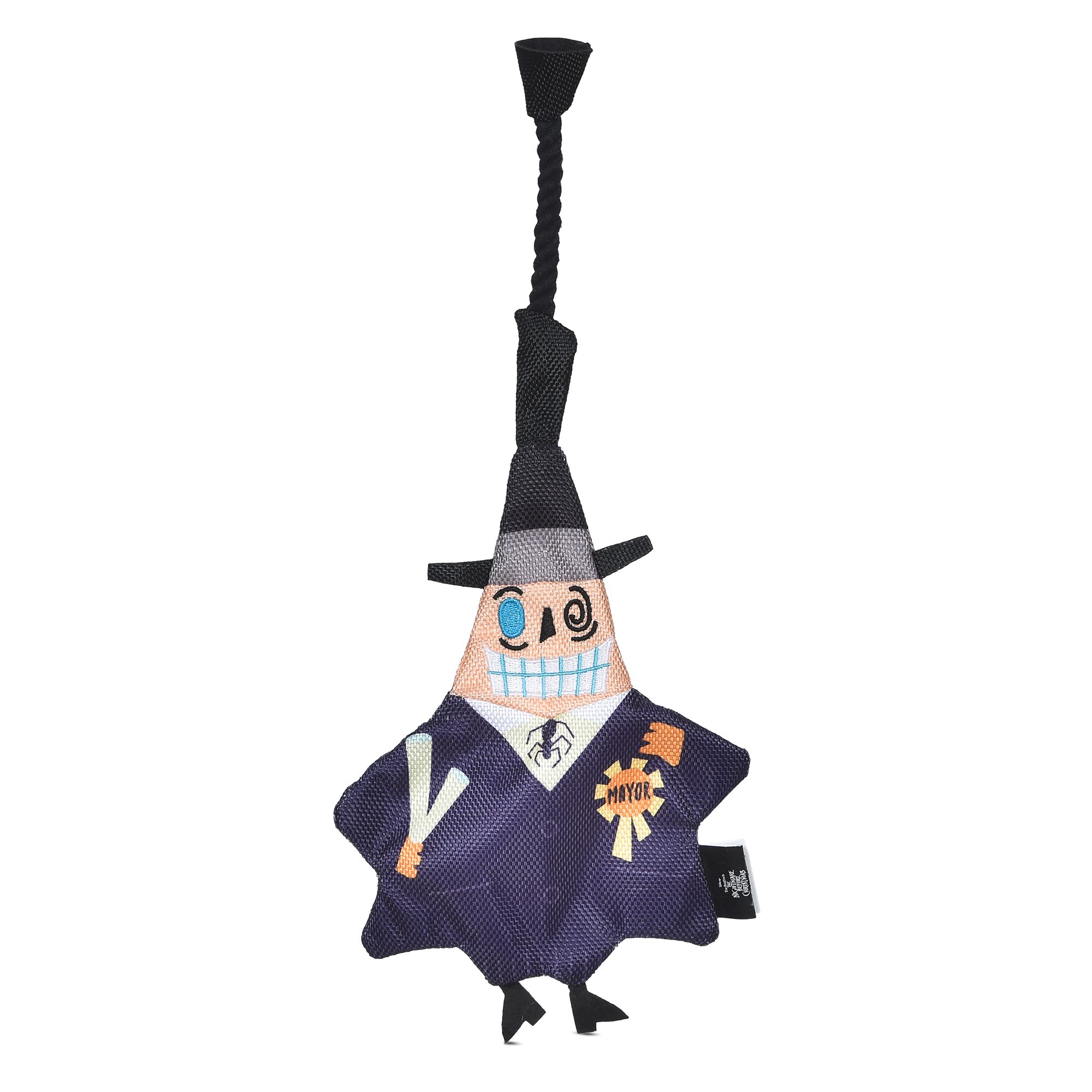 Nightmare Before Christmas Halloween The Mayor Flattie with Rope Dog Toy dog Plush Toys PetSmart