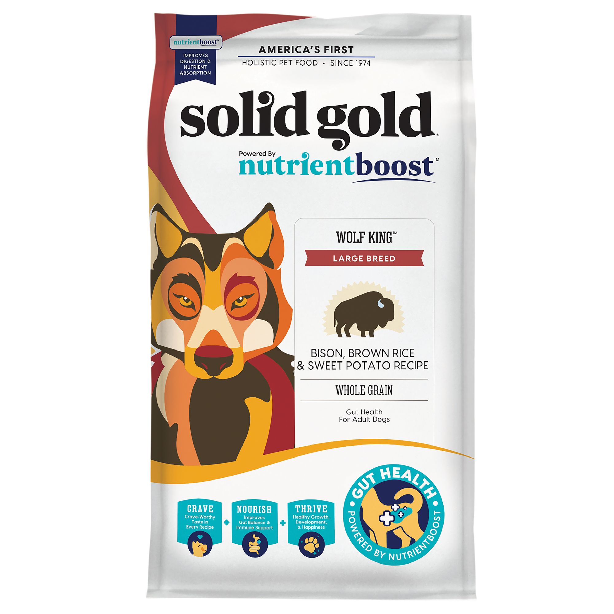 Solid Gold Nutrientboost Wolf King All Life Stage Dry Dog Food Bison