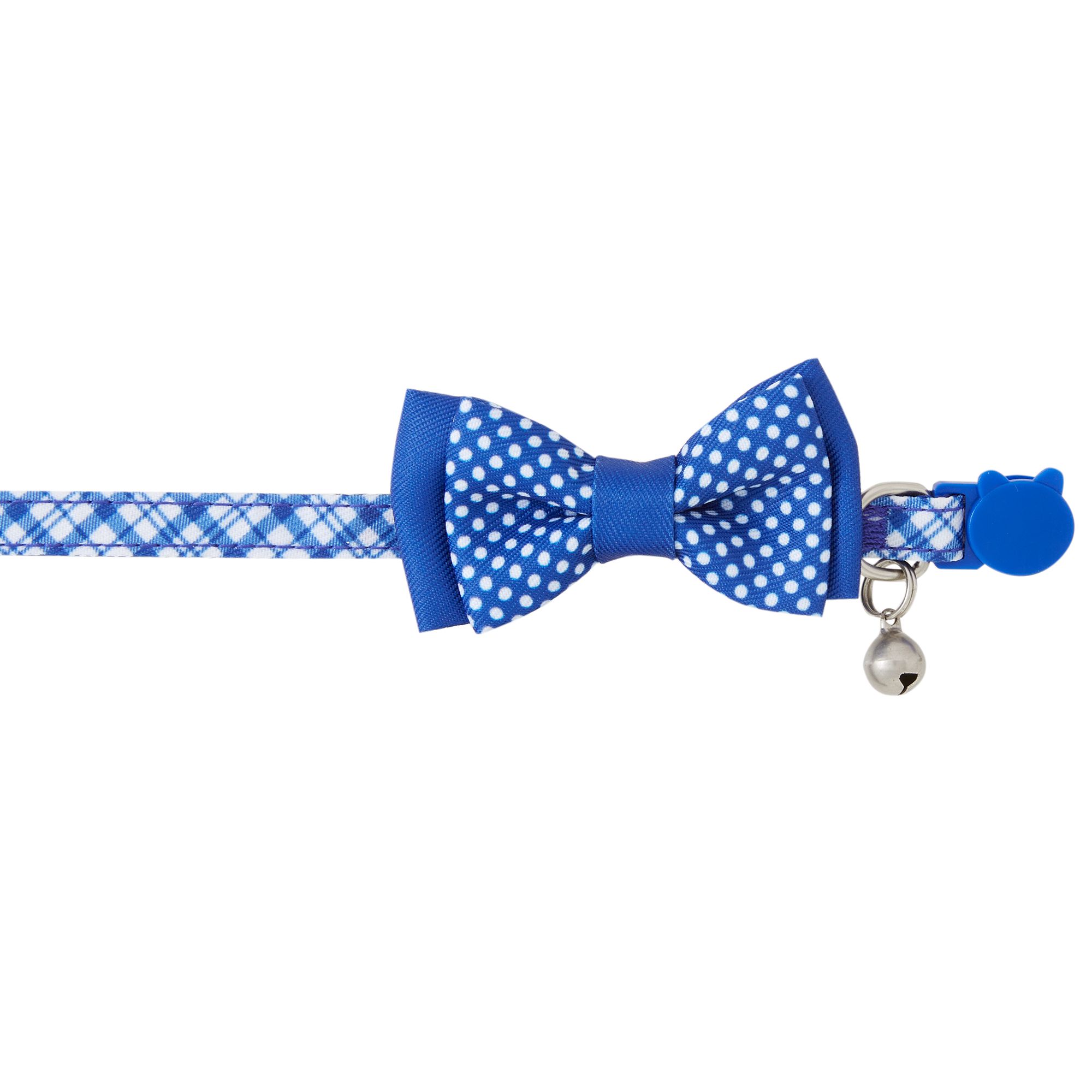 Whisker City® Blue Plaid Bow Tie Easy Release Kitten & Cat Collar cat