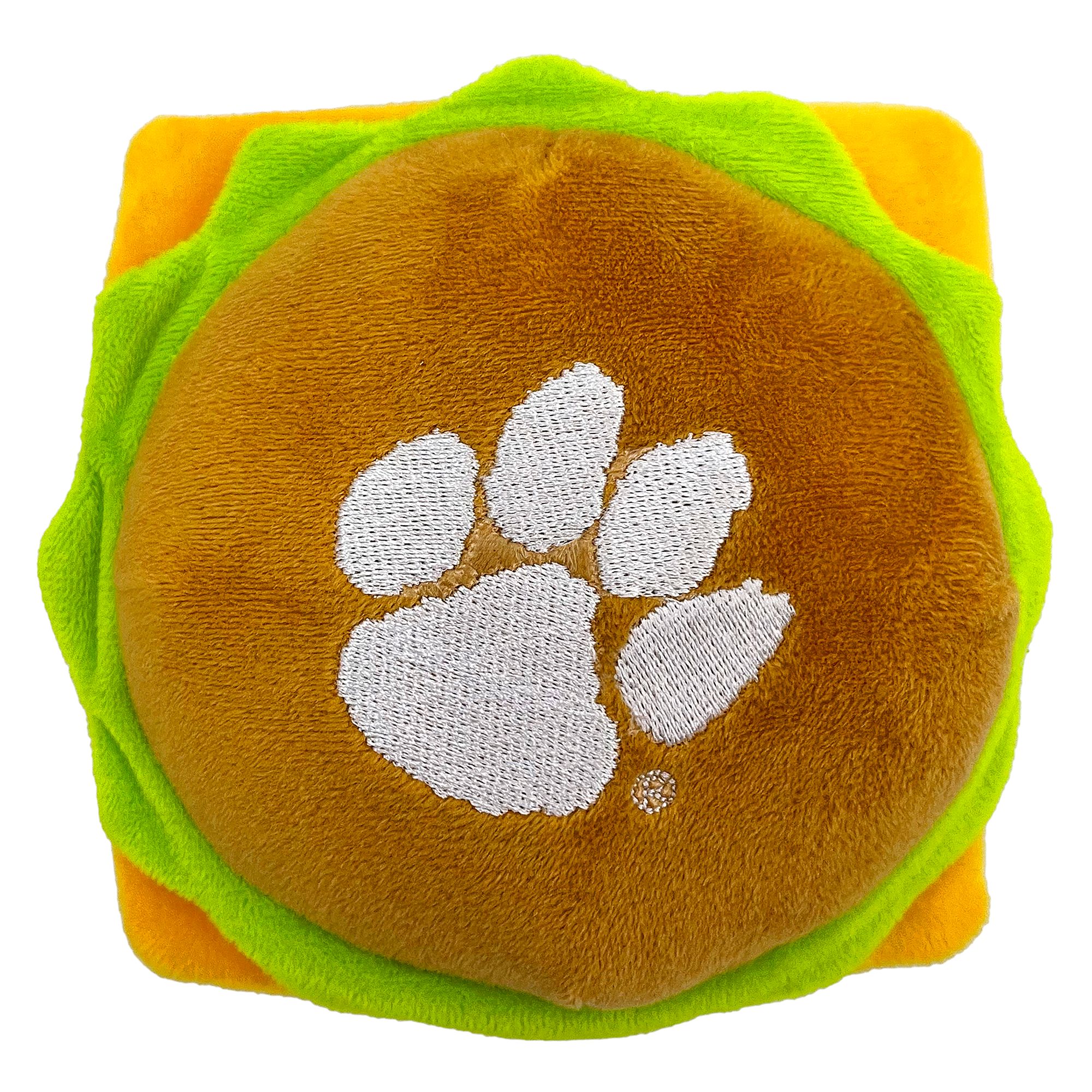 Pets First Clemson Plush Hamburger Dog Toy