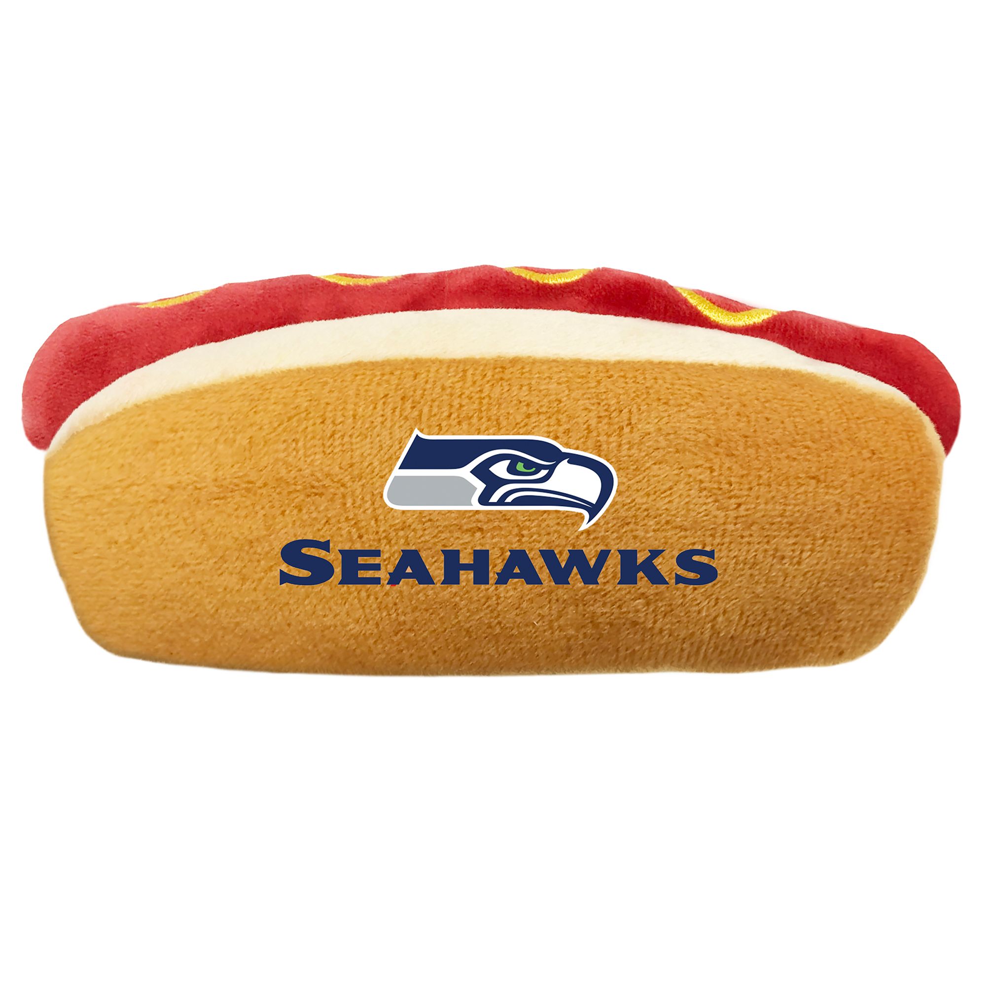 Pets First Seattle Seahawks Plush Hot Dog Dog Toy