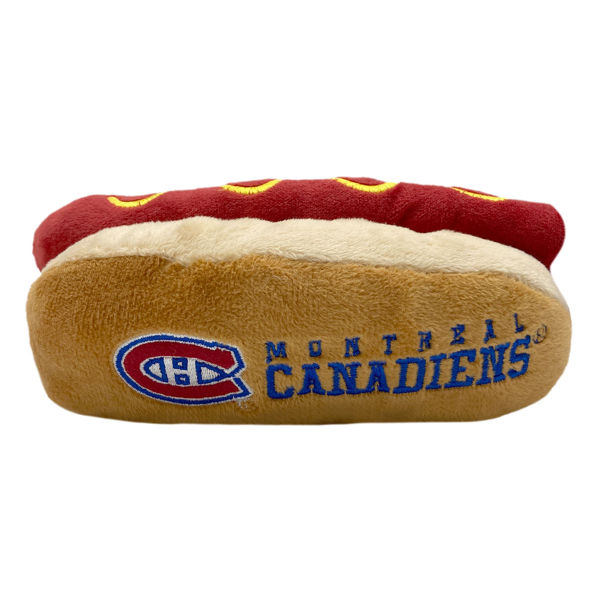 Pets First Montreal Canadiens Plush Hot Dog Dog Toy