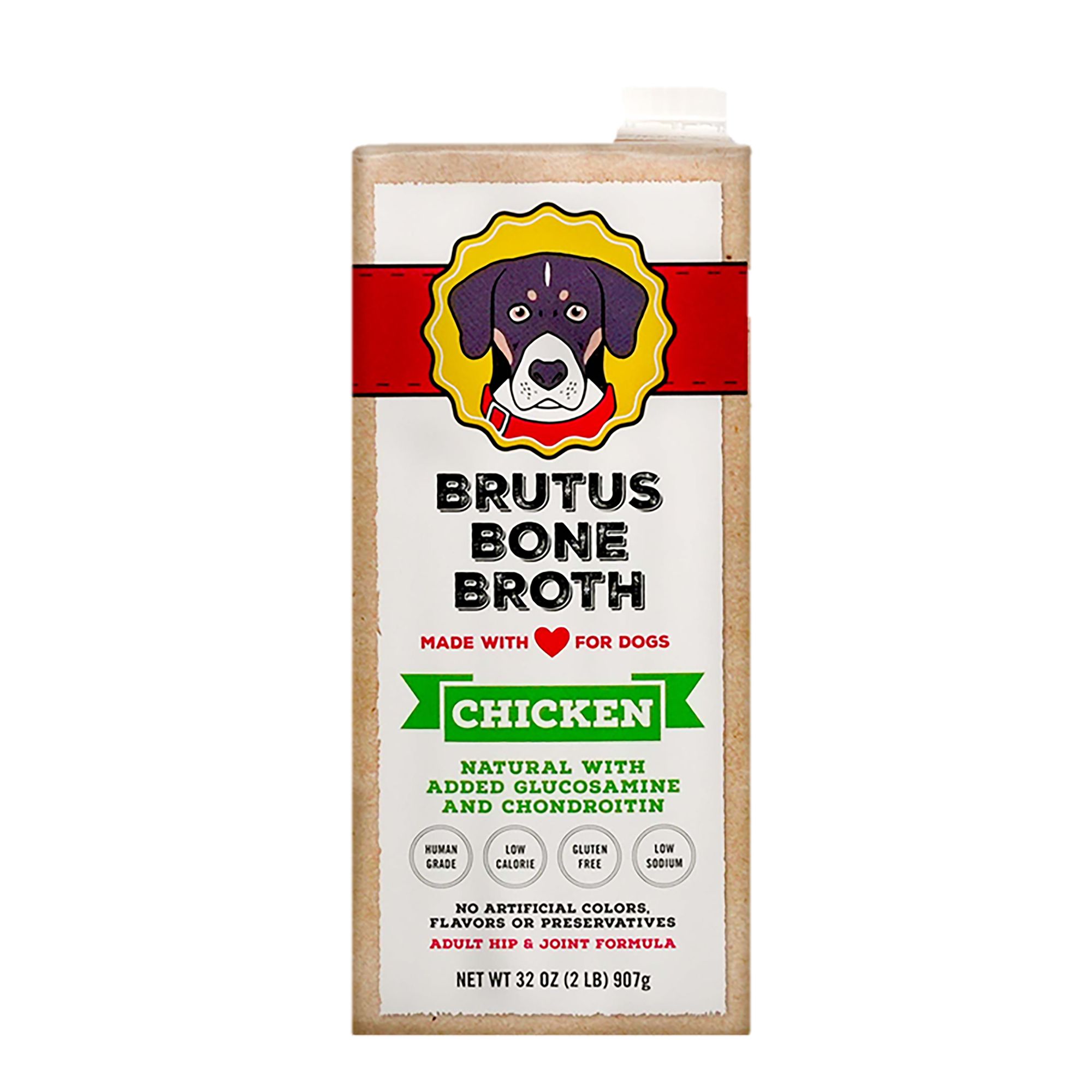 Brutus Bone Broth All Life Stage Dog Food Topper 32 Oz., Chicken