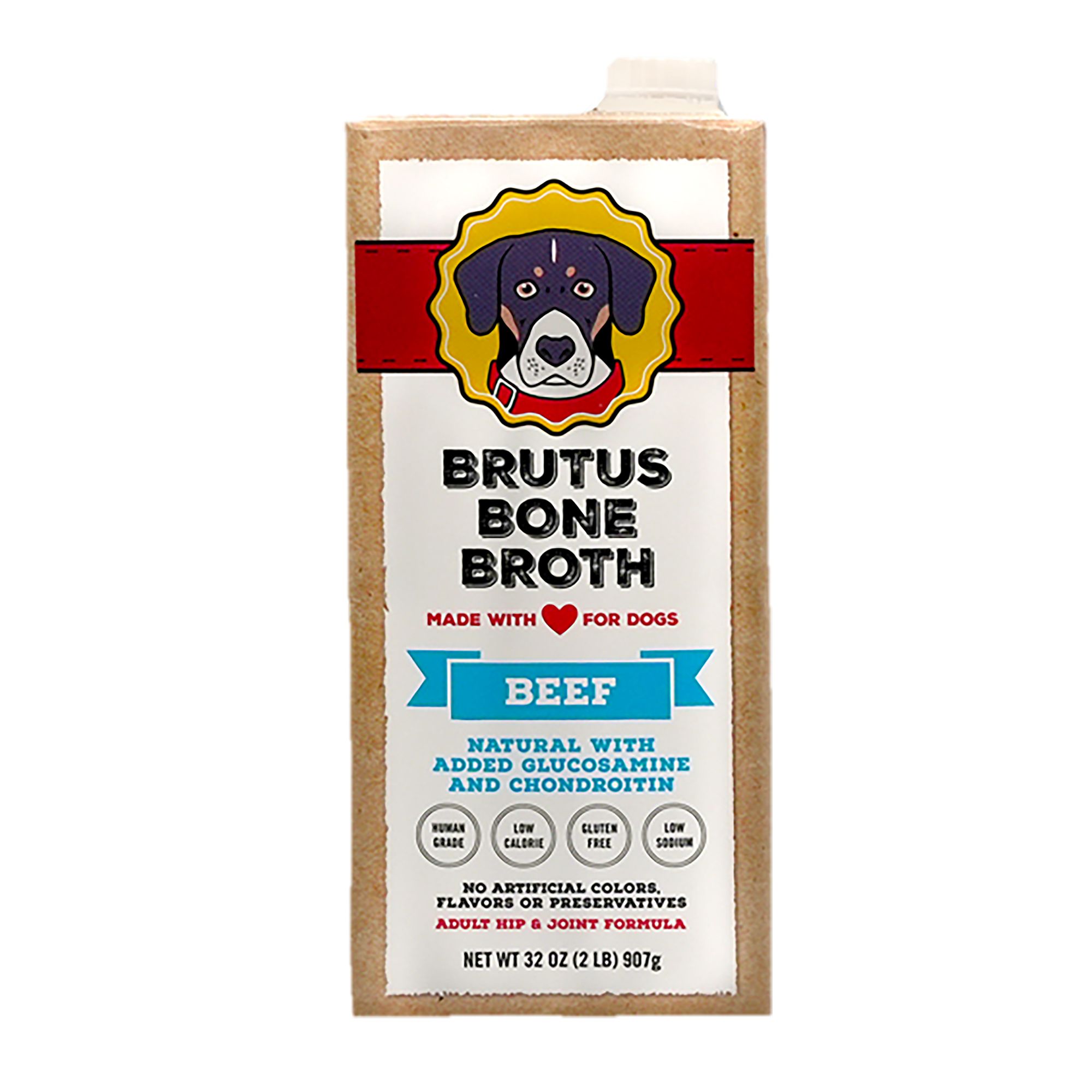 Brutus Bone Broth All Life Stage Dog Food Topper 32 Oz., Beef dog