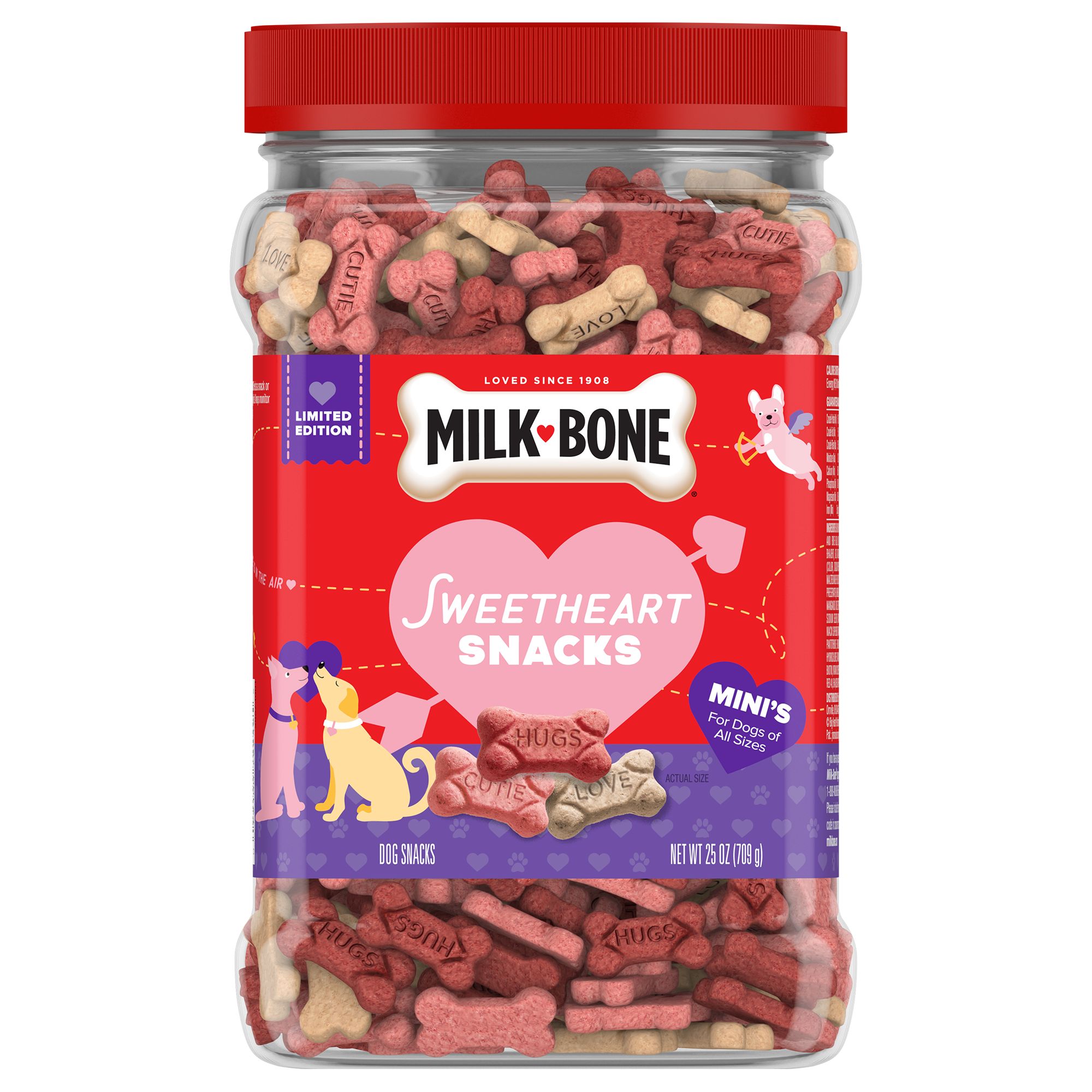 MilkBone Sweetheart Snacks Crunchy Dog Treats dog Biscuits, Cookies