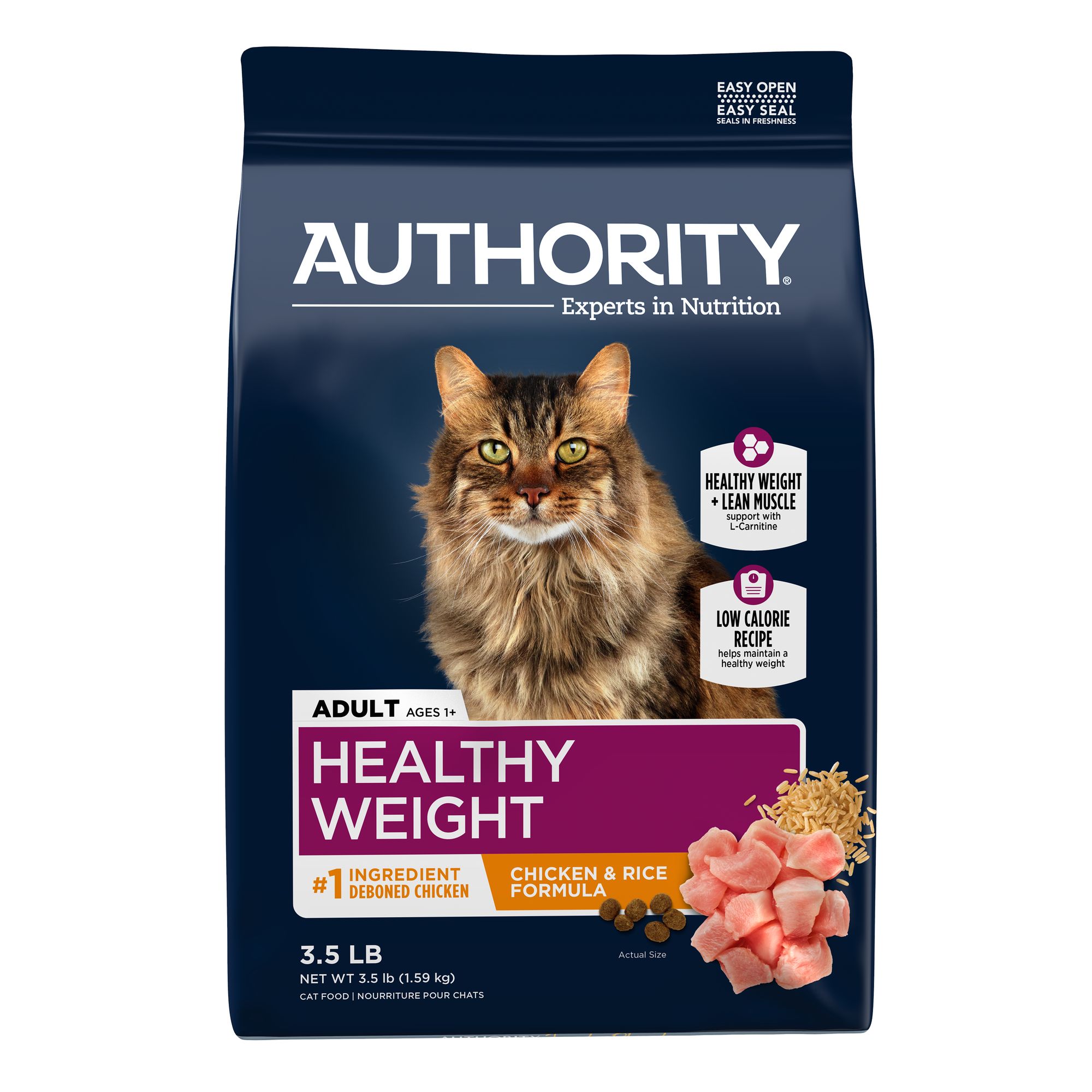 Authority Healthy Weight Adult Cat Food Chicken & Rice cat Dry Food PetSmart